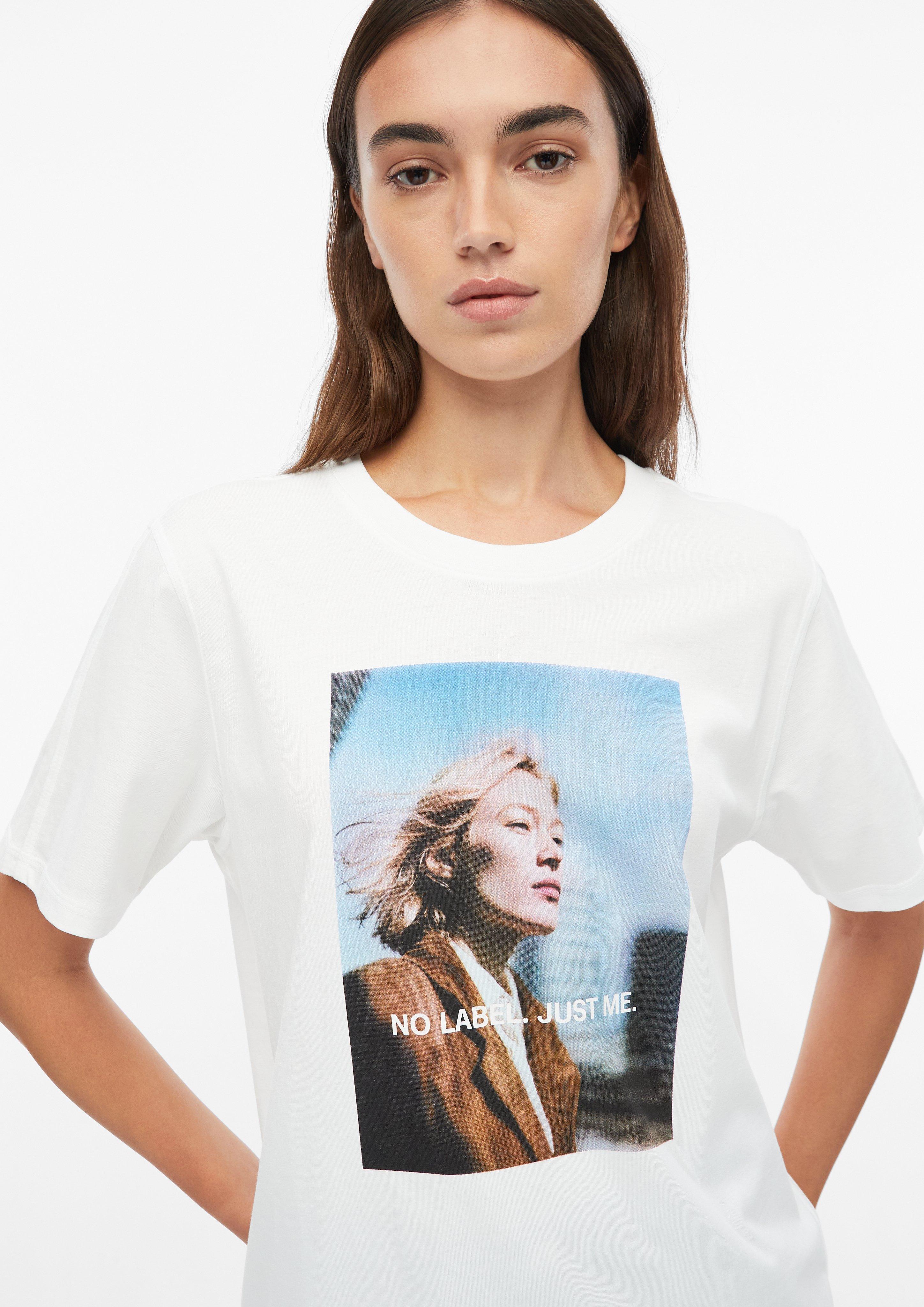 Femmes T-shirt coupe décontractée avec imprimé en blanc de s.Oliver