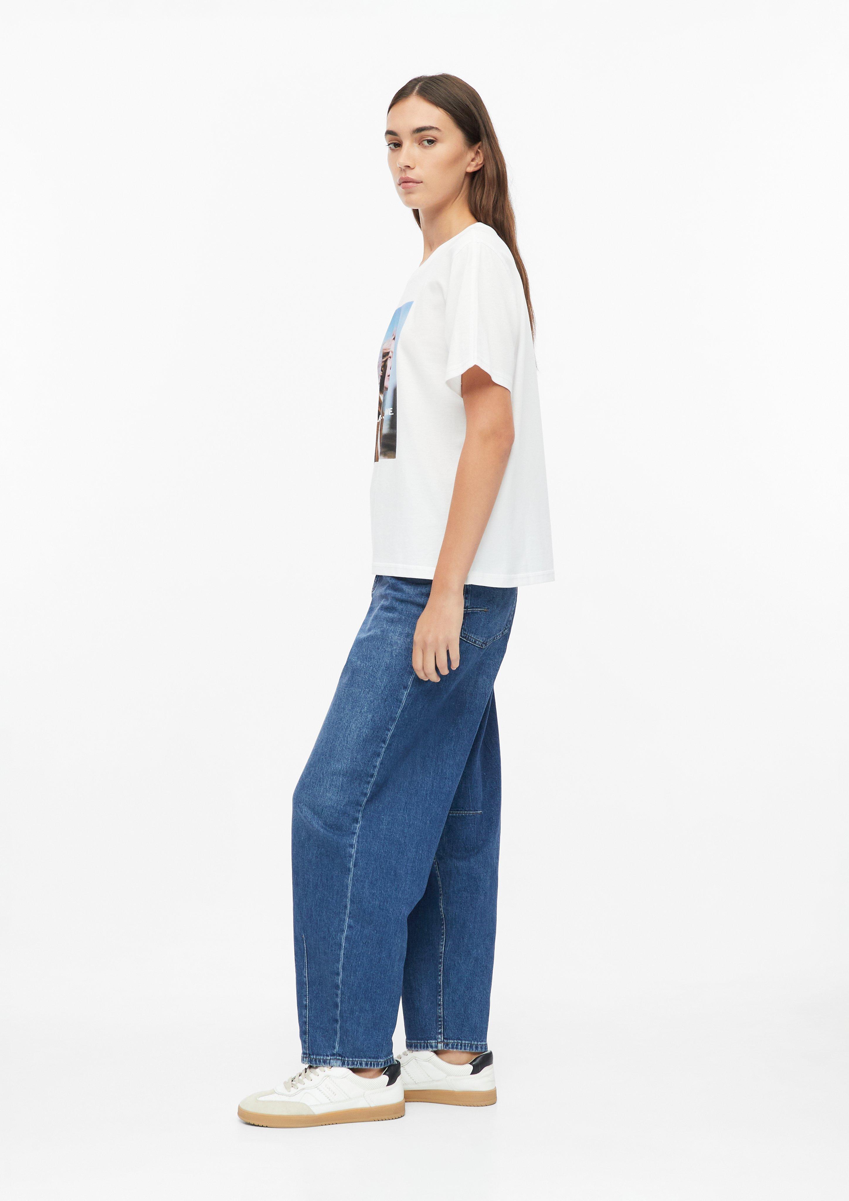 Femmes T-shirt coupe décontractée avec imprimé en blanc de s.Oliver