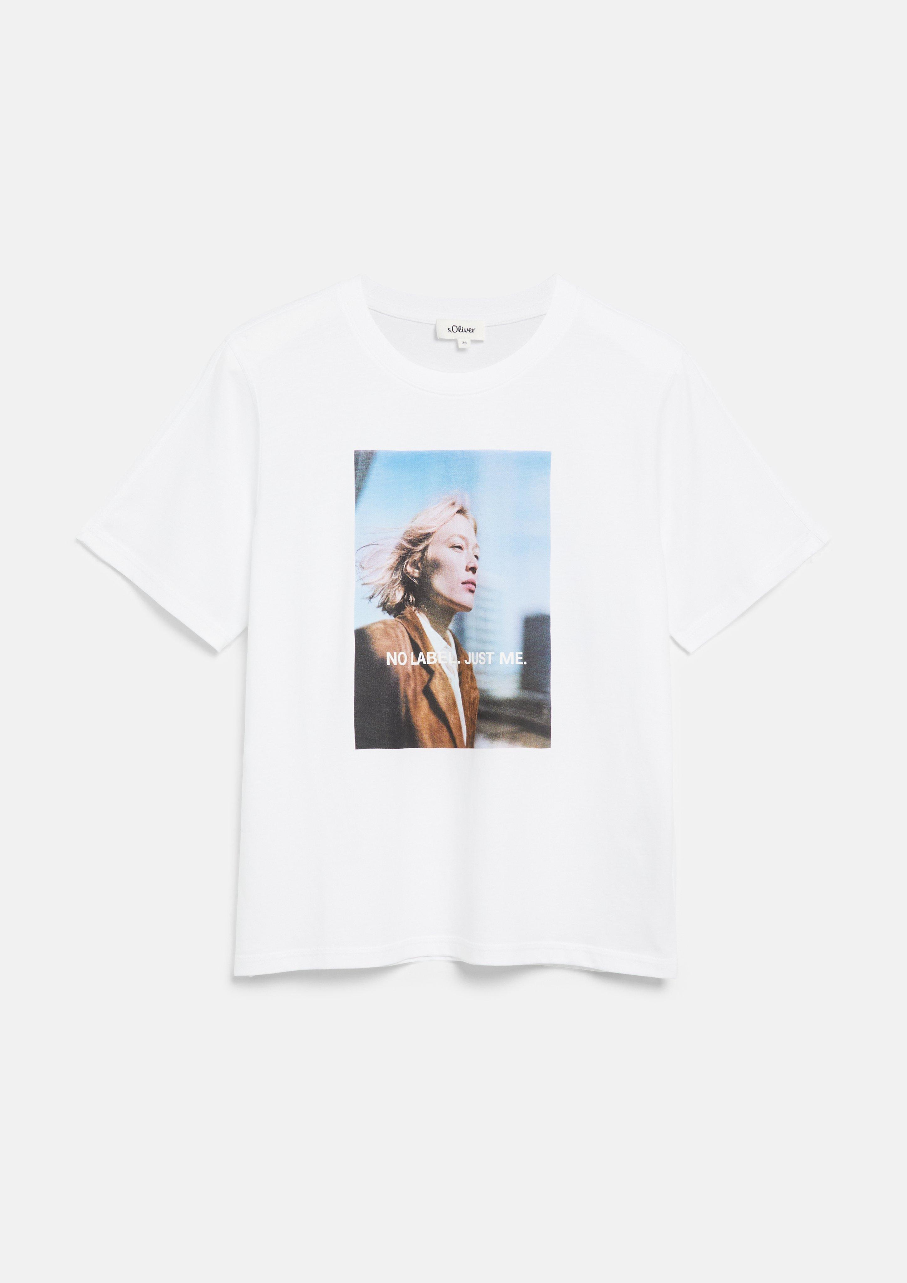 Damen T-Shirt im Relaxed Fit mit Print in weiß von s.Oliver