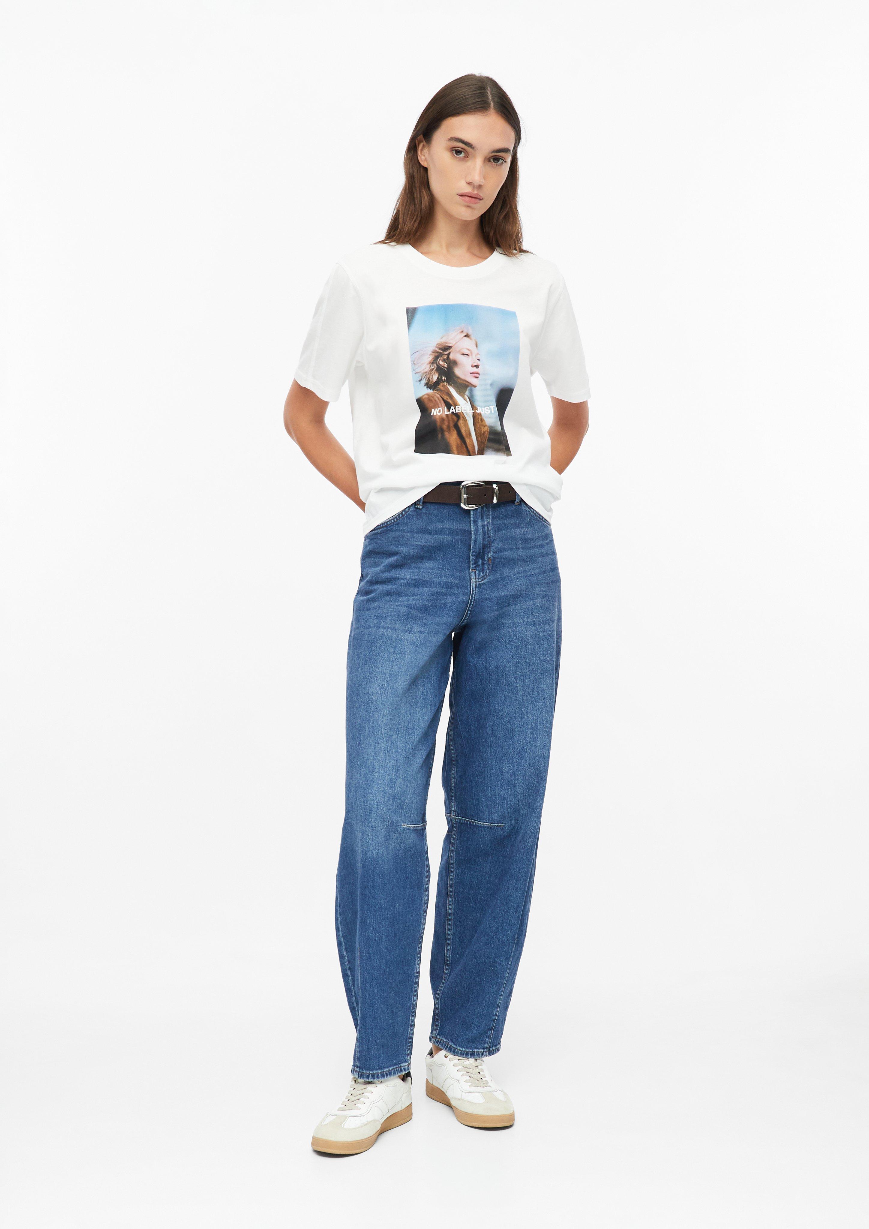 Femmes T-shirt coupe décontractée avec imprimé en blanc de s.Oliver