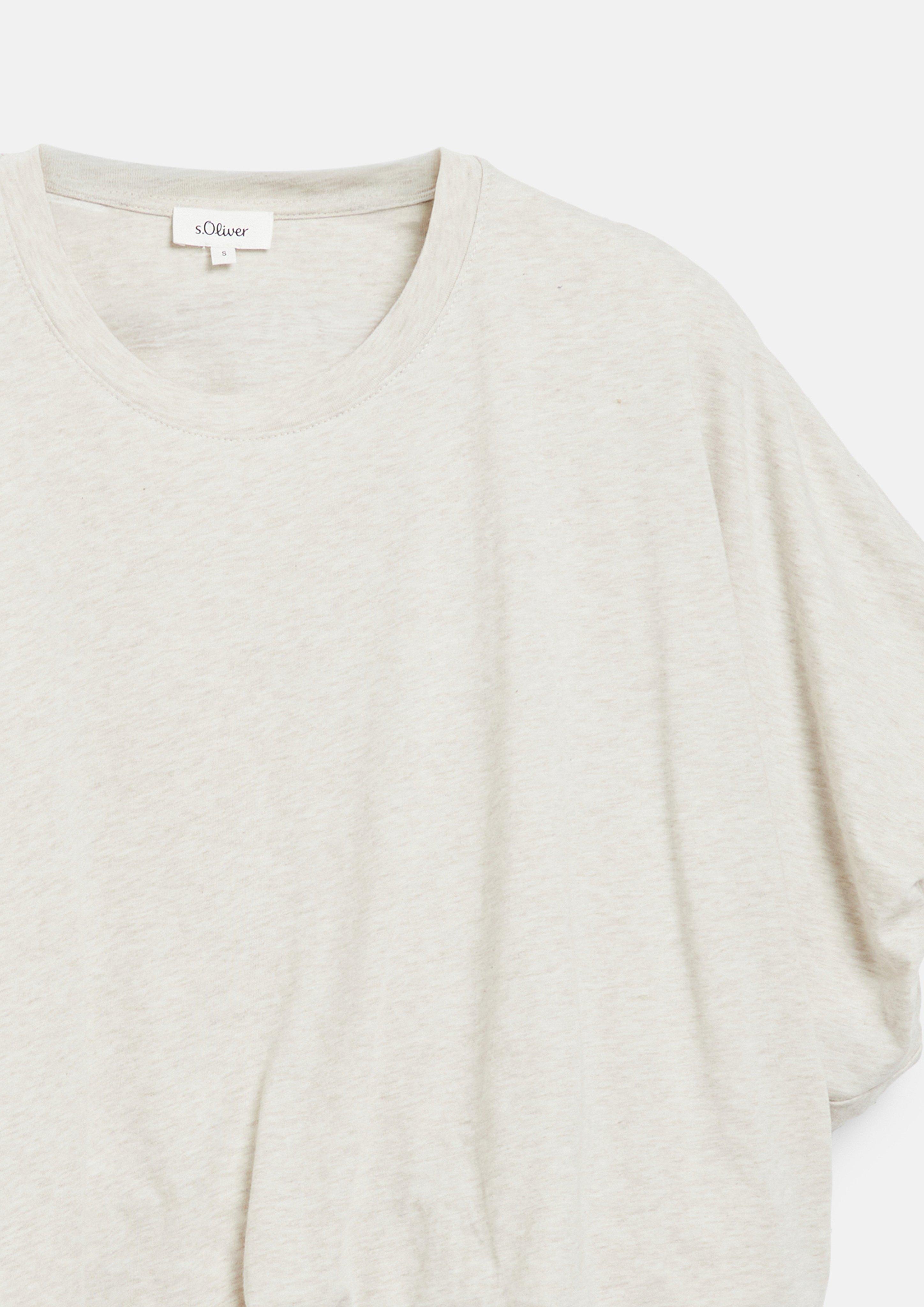 Femmes T-shirt oversize à ourlet évasé en beige de s.Oliver
