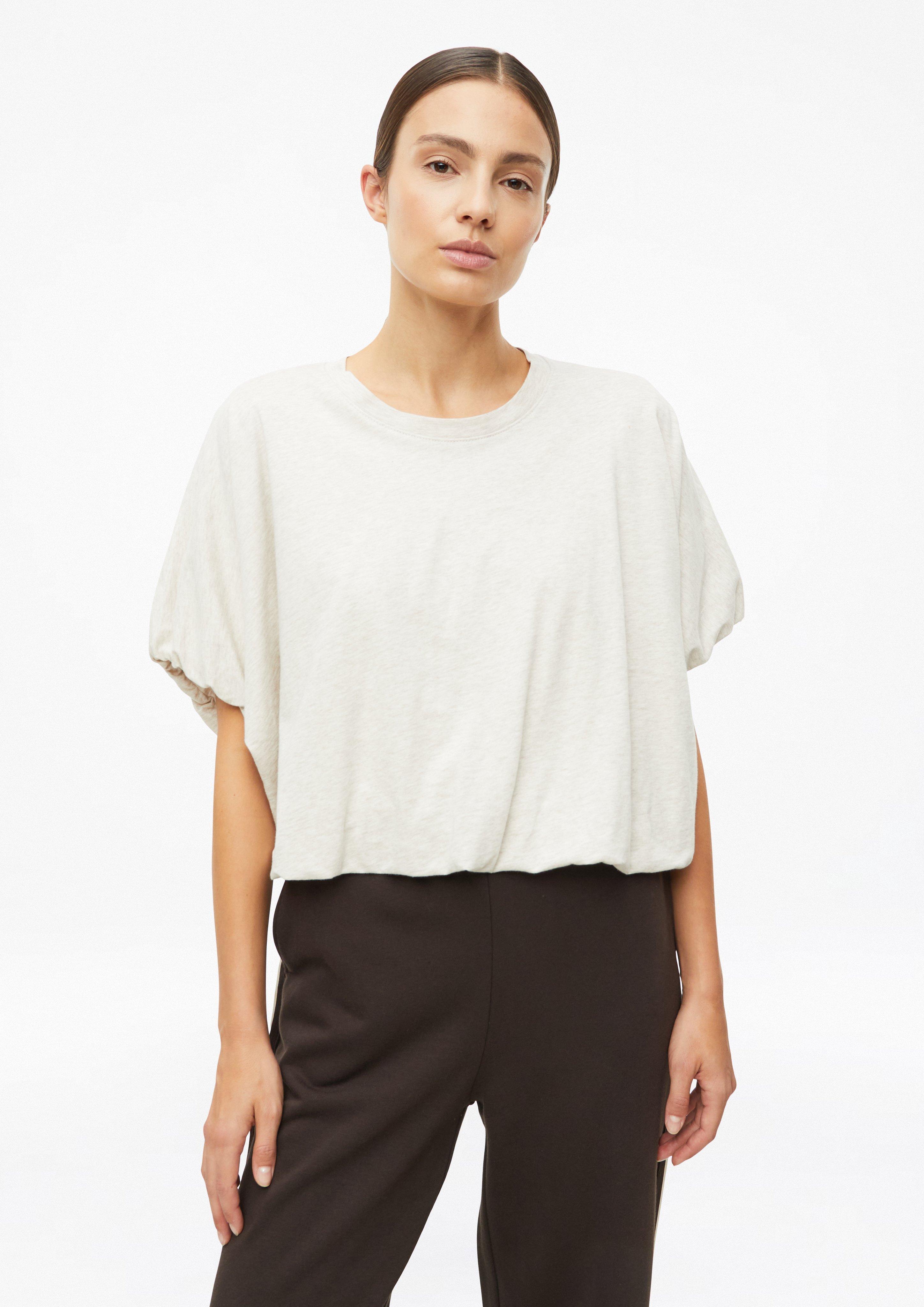 T-shirt oversize à ourlet évasé en beige clair de s.Oliver