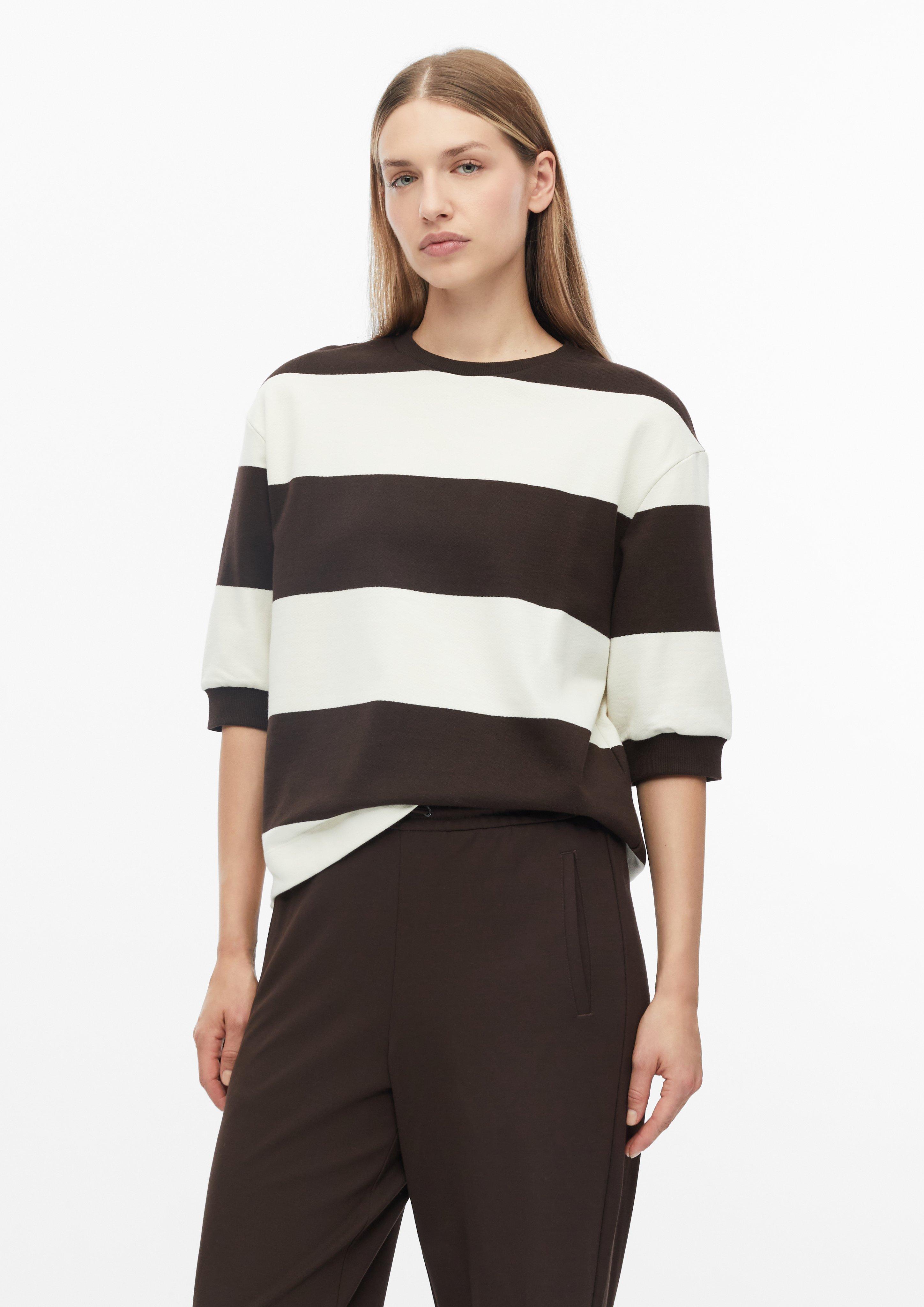 Damen Gestreiftes Sweatshirt im Relaxed Fit in helles beige von s.Oliver