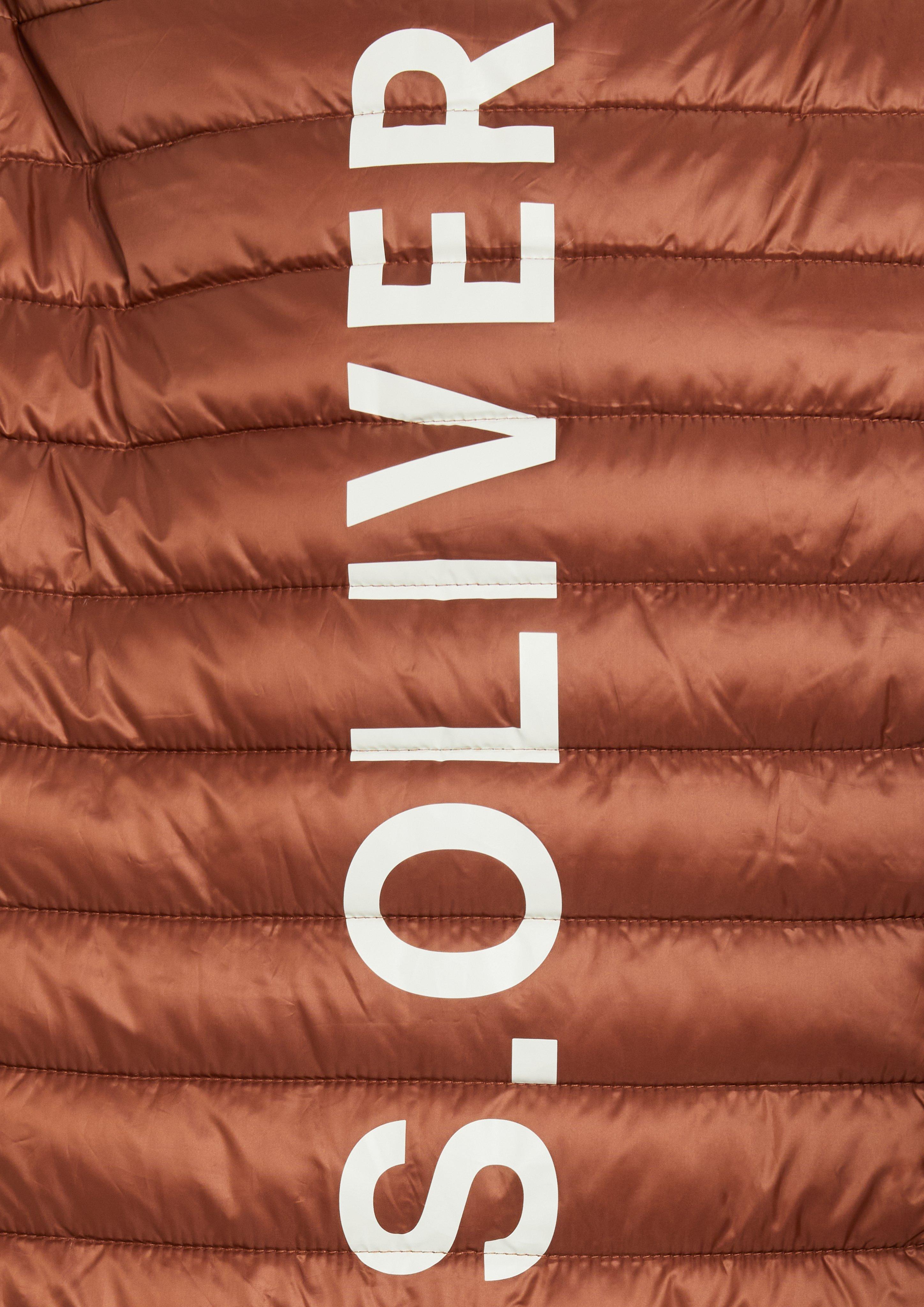 Women Lightweight quilted vest with packing feature in orange by s.Oliver