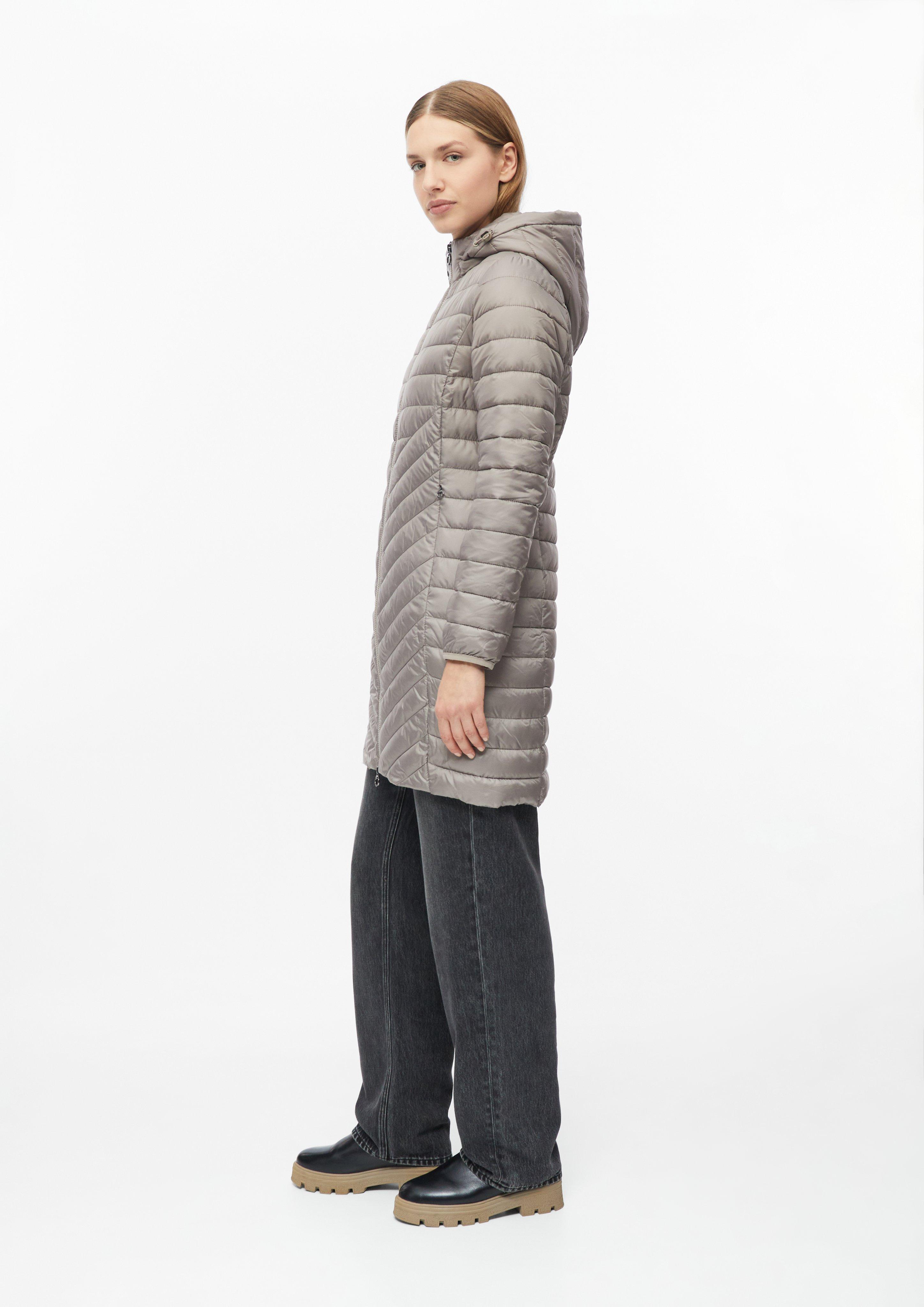 Dames Lichte gewatteerde jas met capuchon en opvouwbare functie in beige van s.Oliver