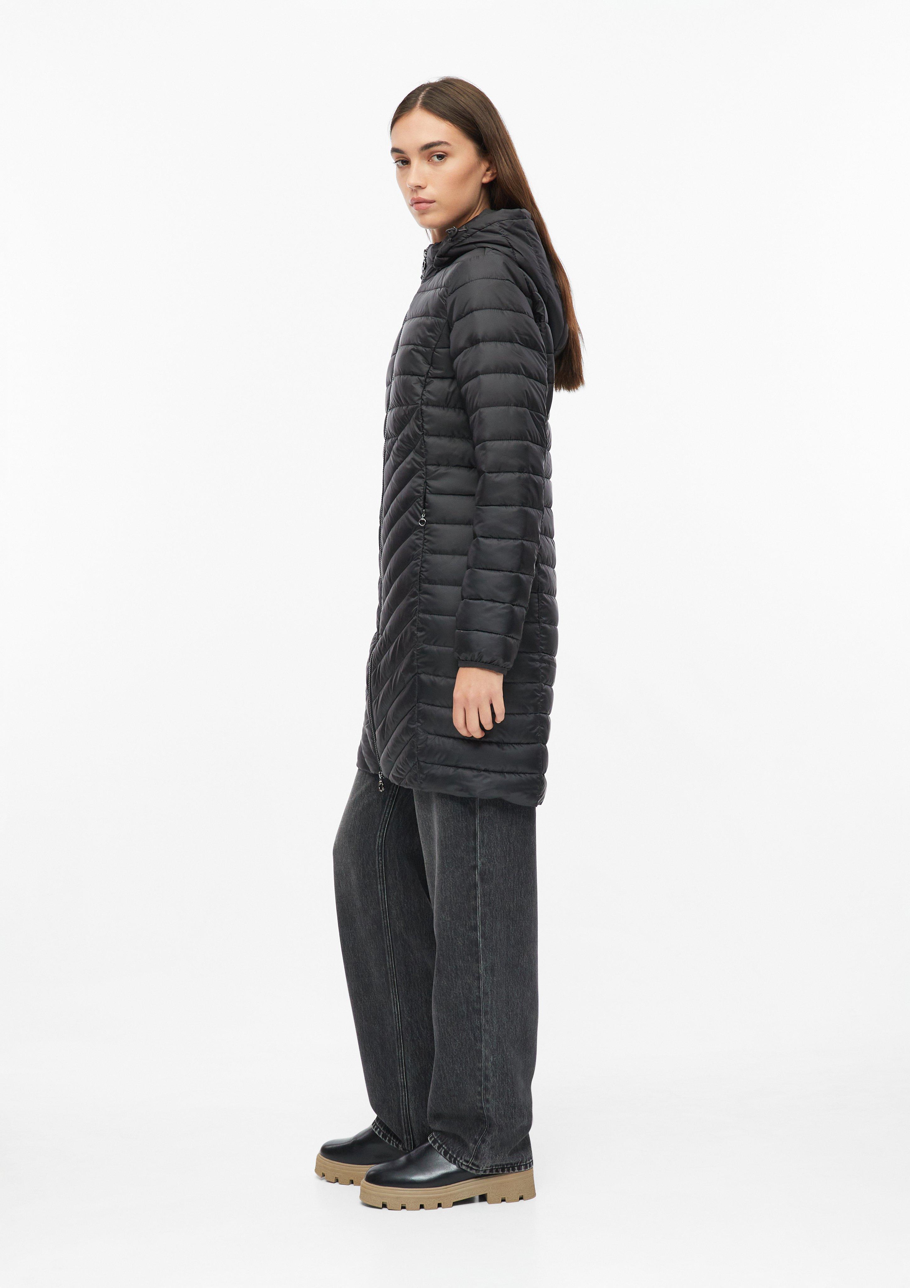 Women Lightweight quilted coat with a hood and pack-away feature in black by s.Oliver