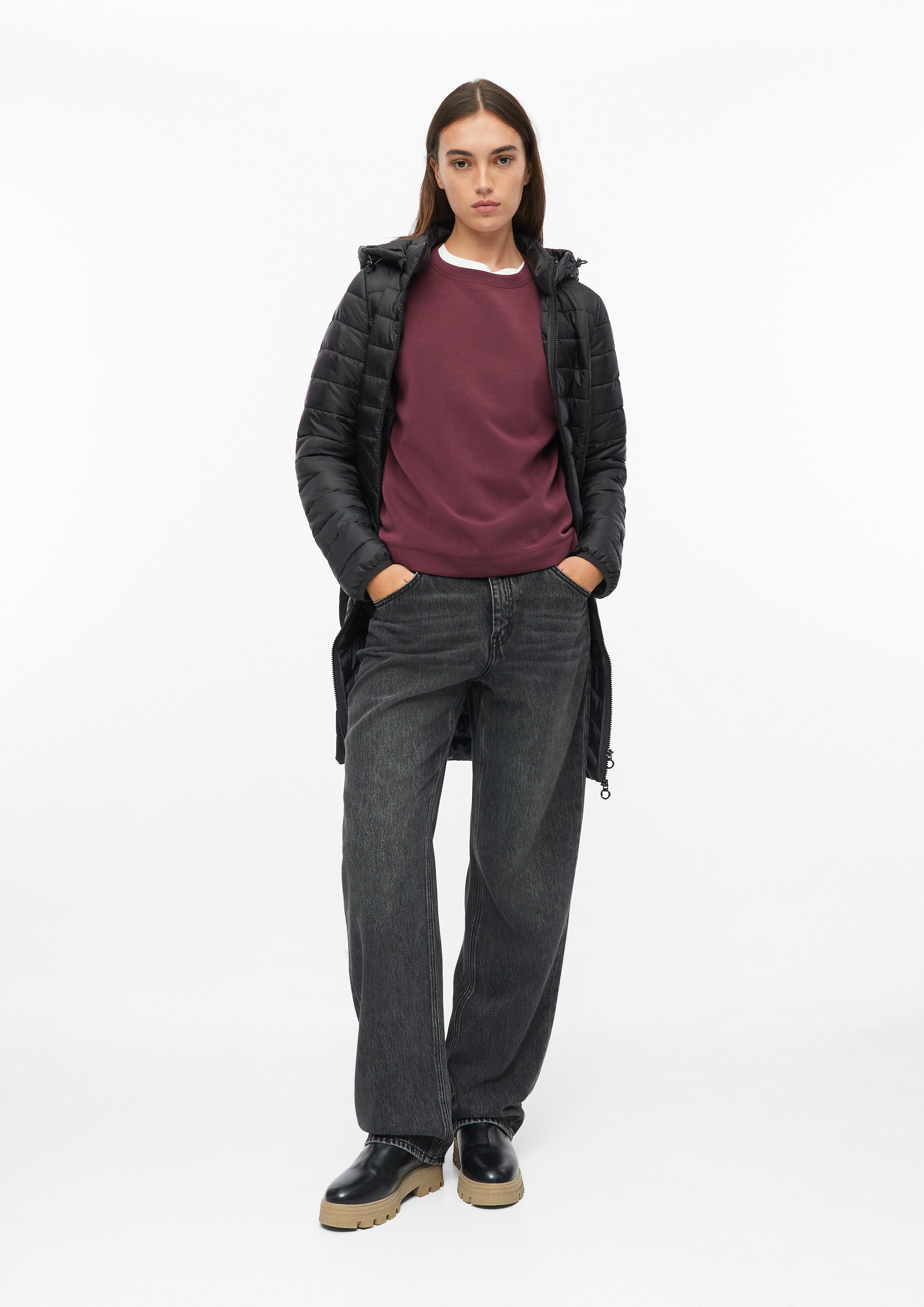 Women Lightweight quilted coat with a hood and pack-away feature in black by s.Oliver
