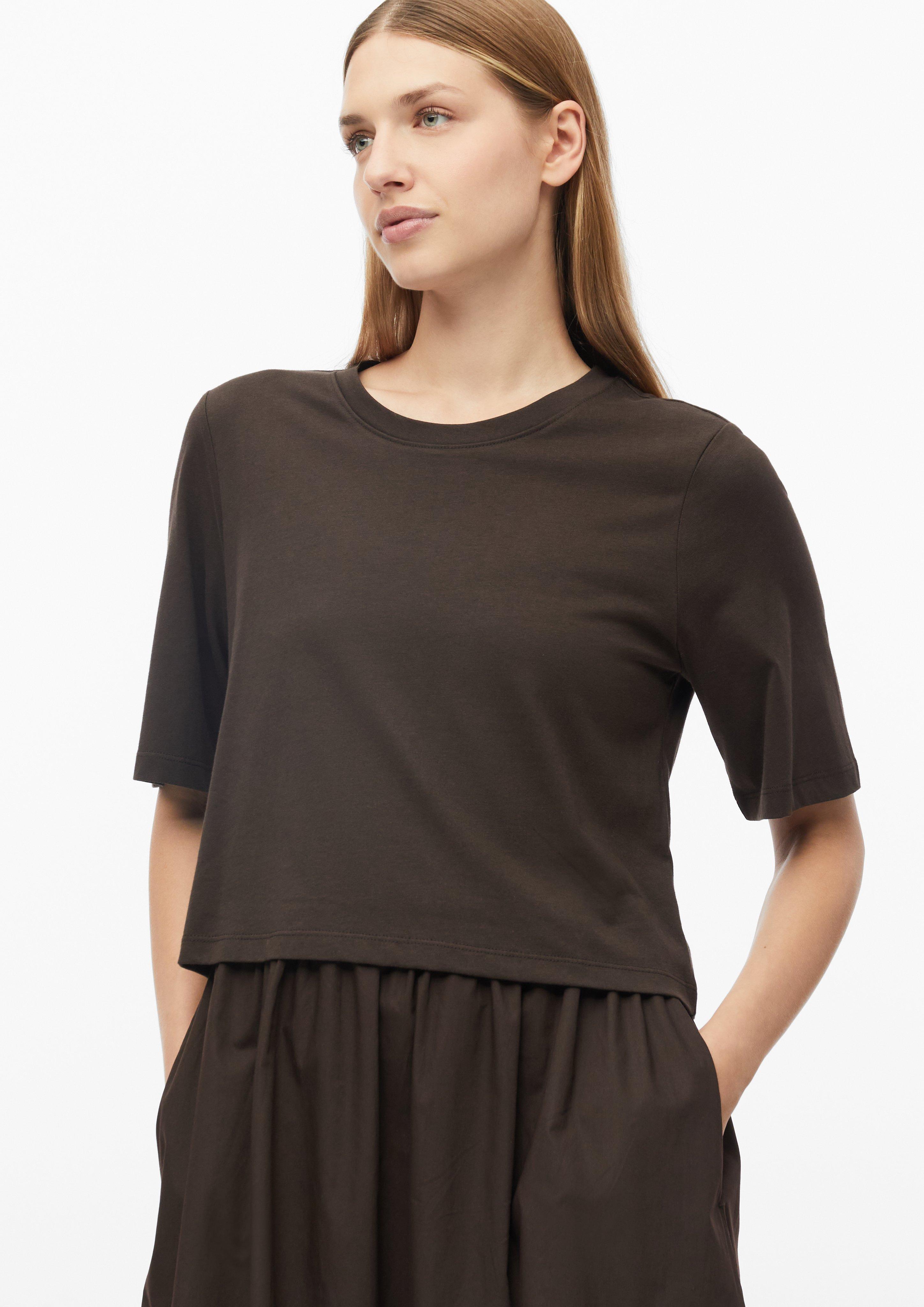 Women Midi dress in a mix of fabrics with side pockets in brown by s.Oliver