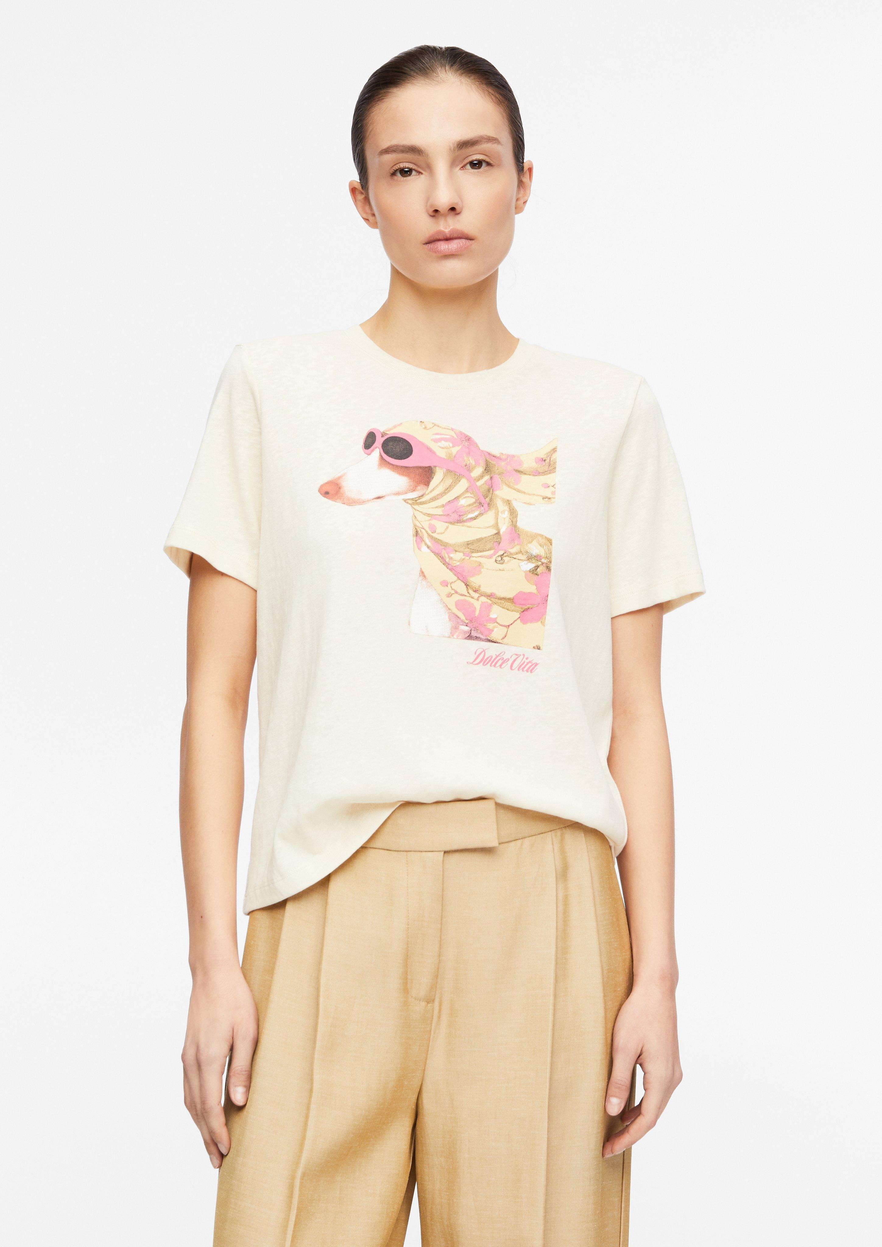 Print-T-Shirt mit Flammgarn in  von COMMA