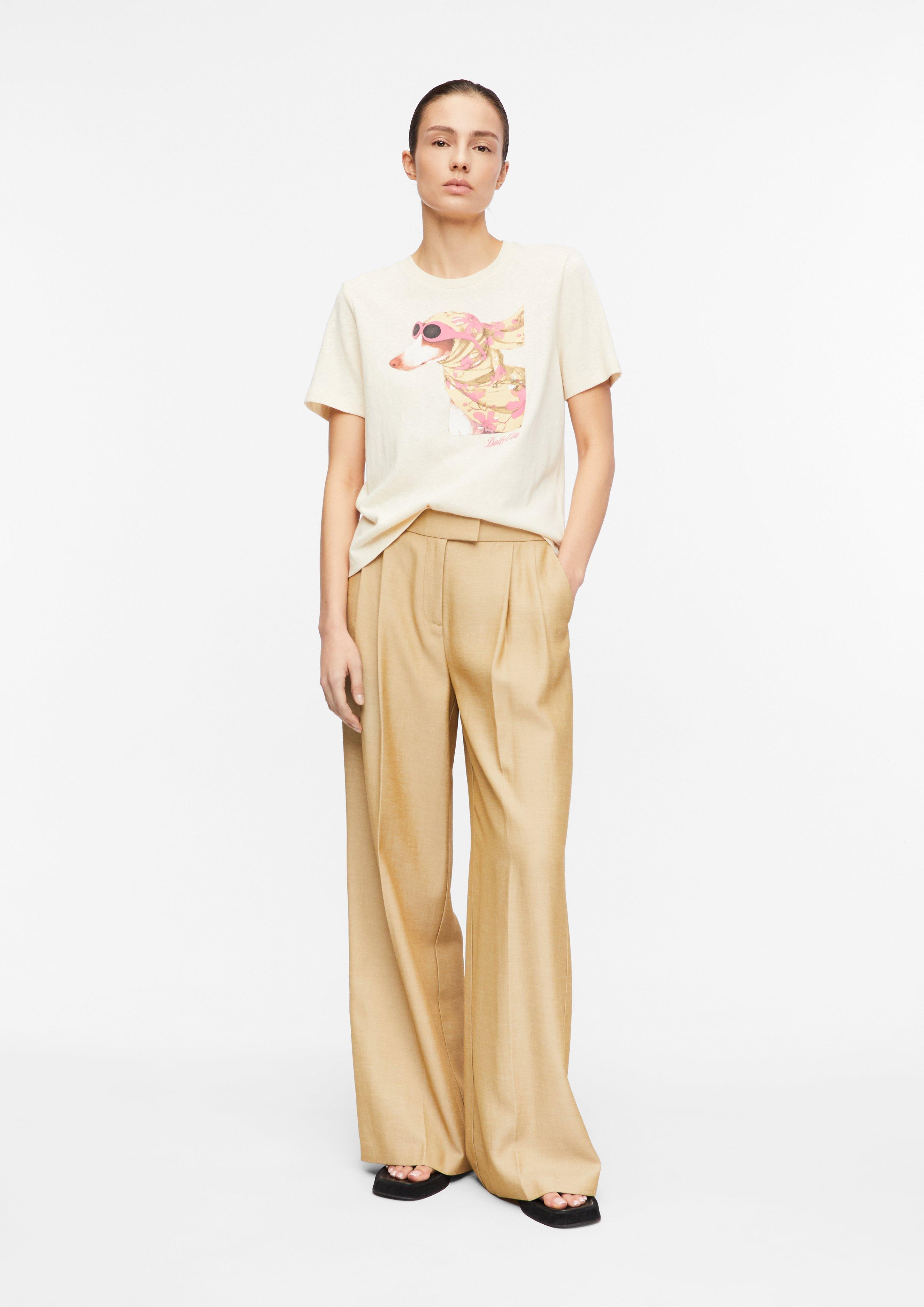 Print-T-Shirt mit Flammgarn in  von COMMA