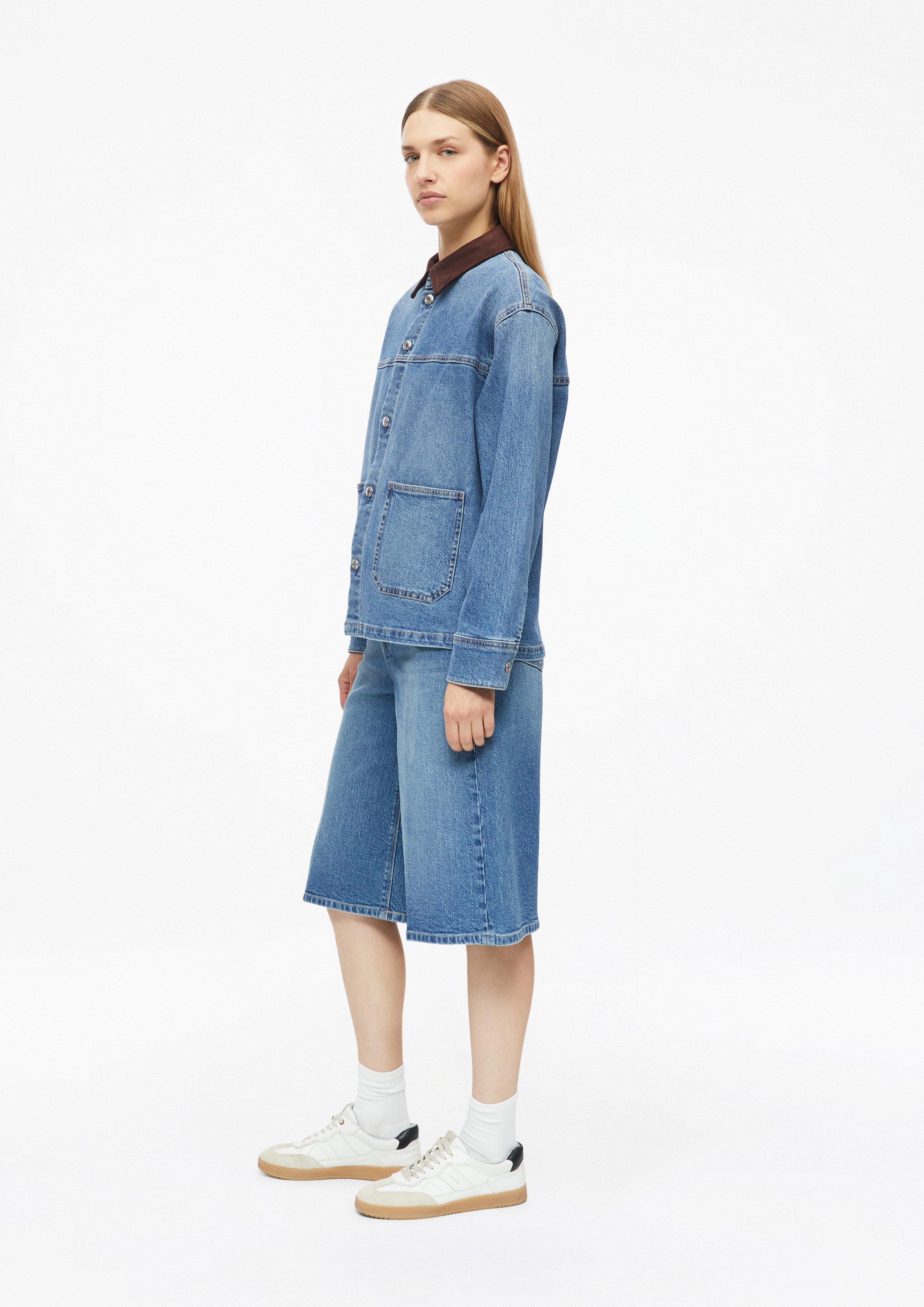 Femmes Surchemise en jean à col en velours en bleu de s.Oliver