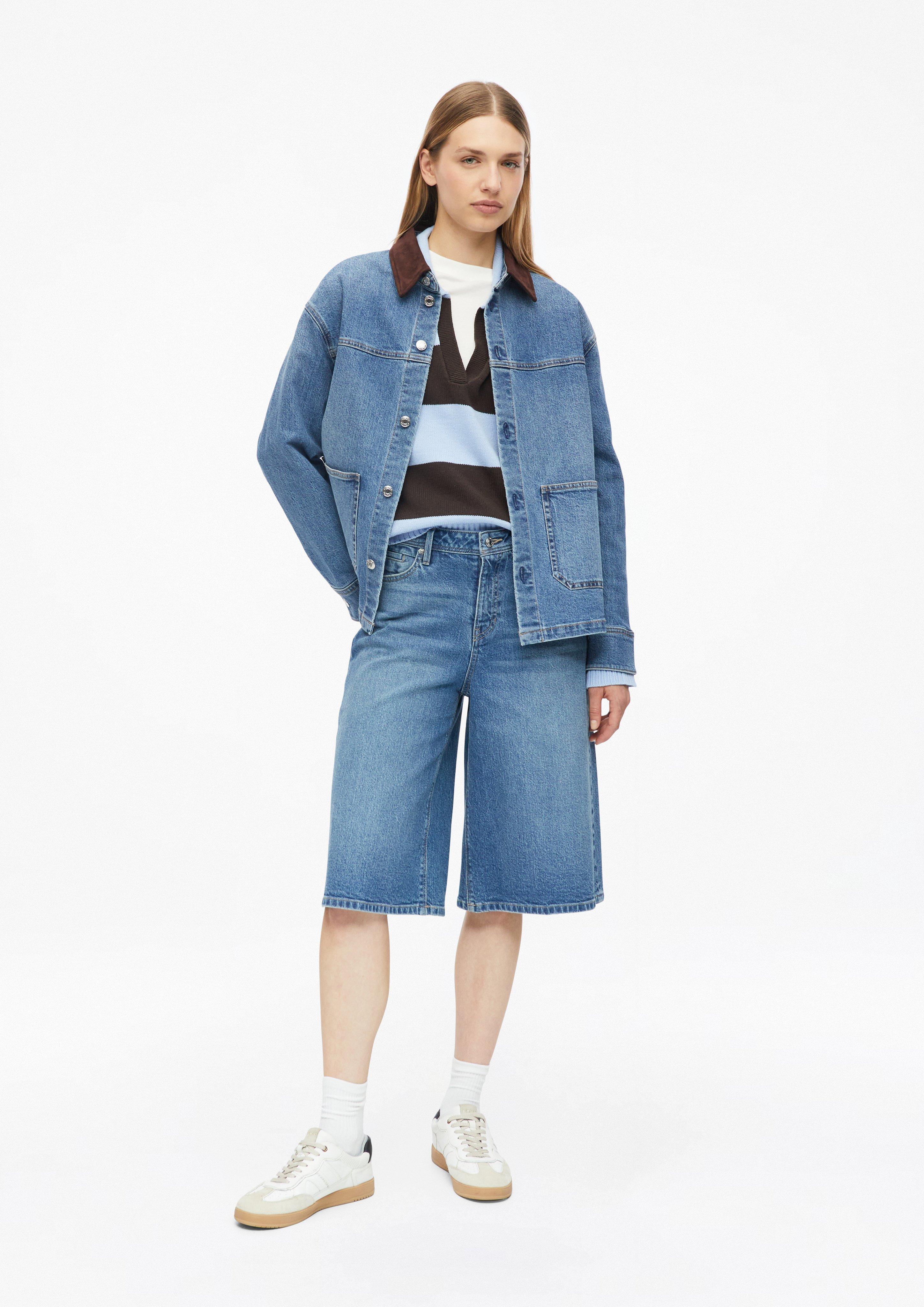 Femmes Surchemise en jean à col en velours en bleu de s.Oliver