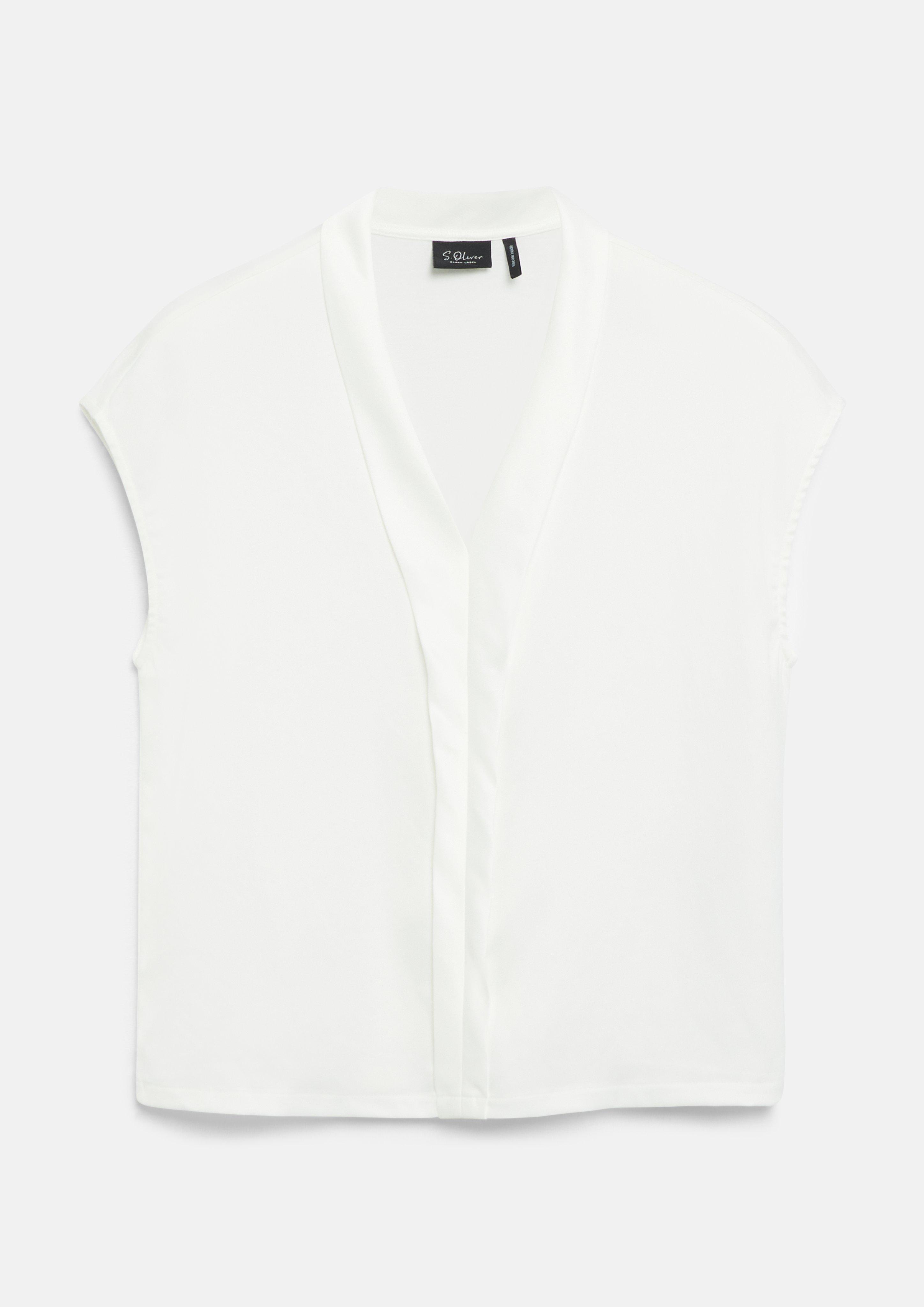 Damen Bluse im Fabricmix mit V-Ausschnitt in  von s.Oliver BLACK LABEL