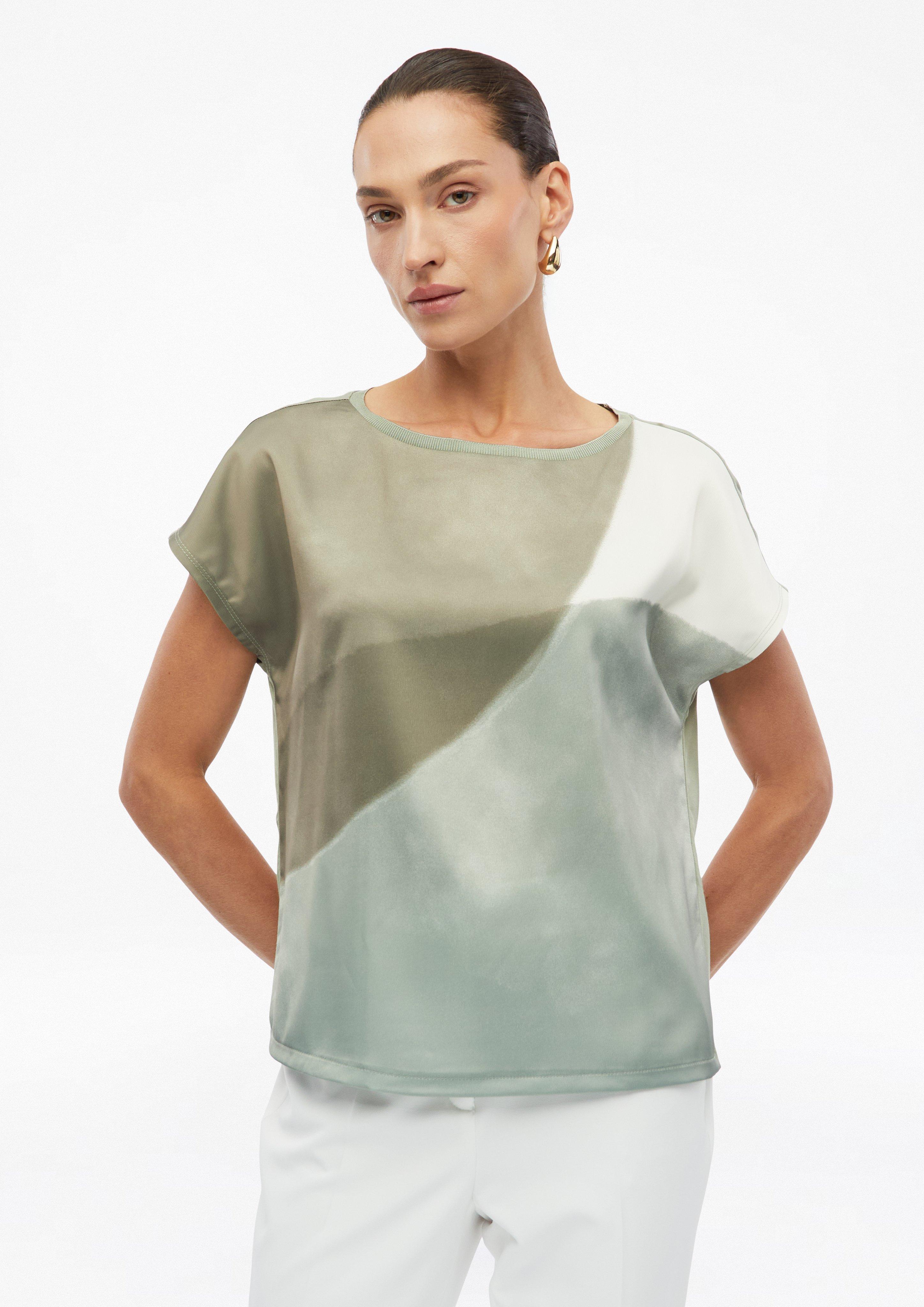 Dames Soepelvallend T-shirt van gemengde stoffen in  van s.Oliver BLACK LABEL