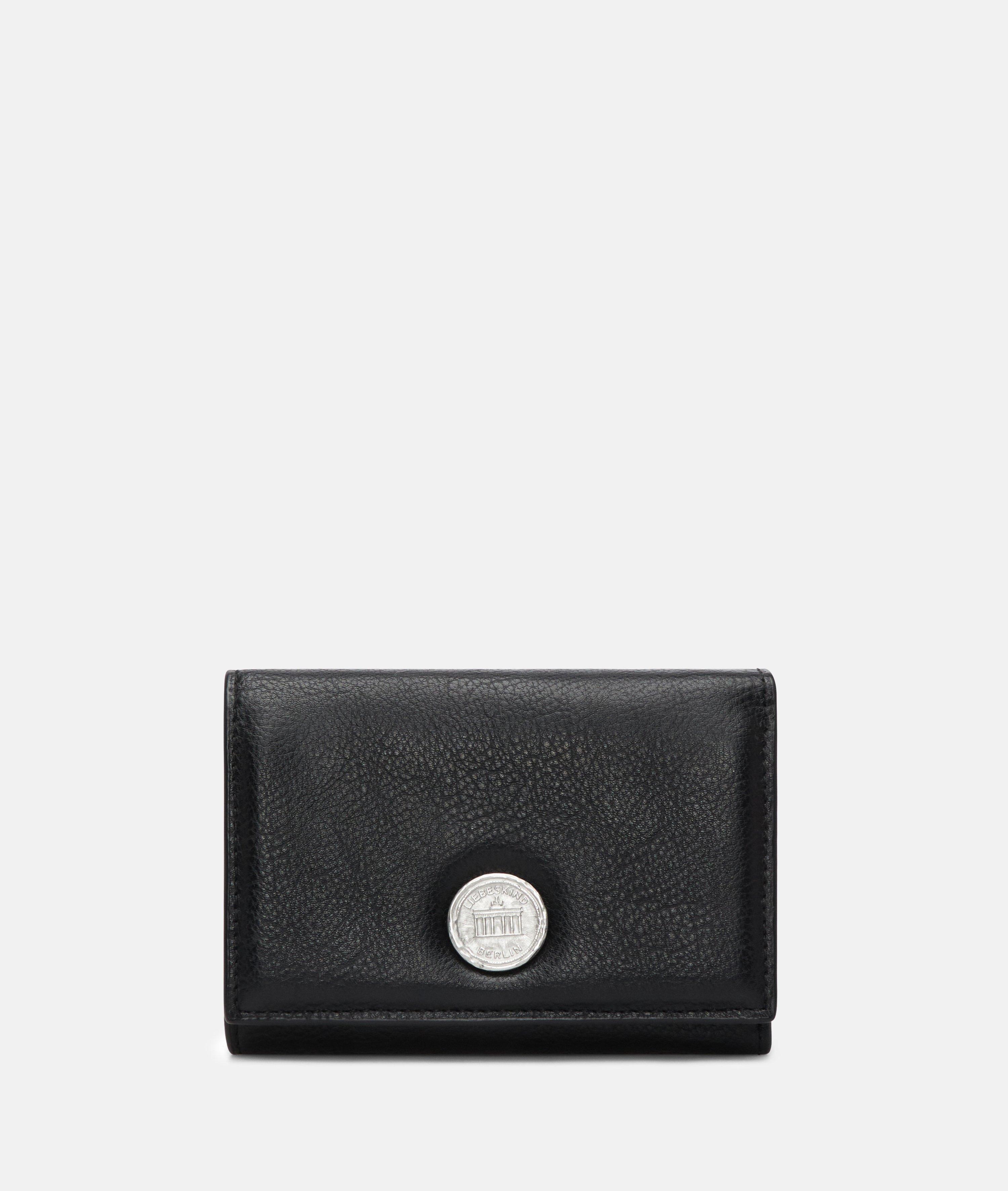 Portefeuille spacieux aspect cuir avec un grain authentique en noir de Liebeskind Berlin