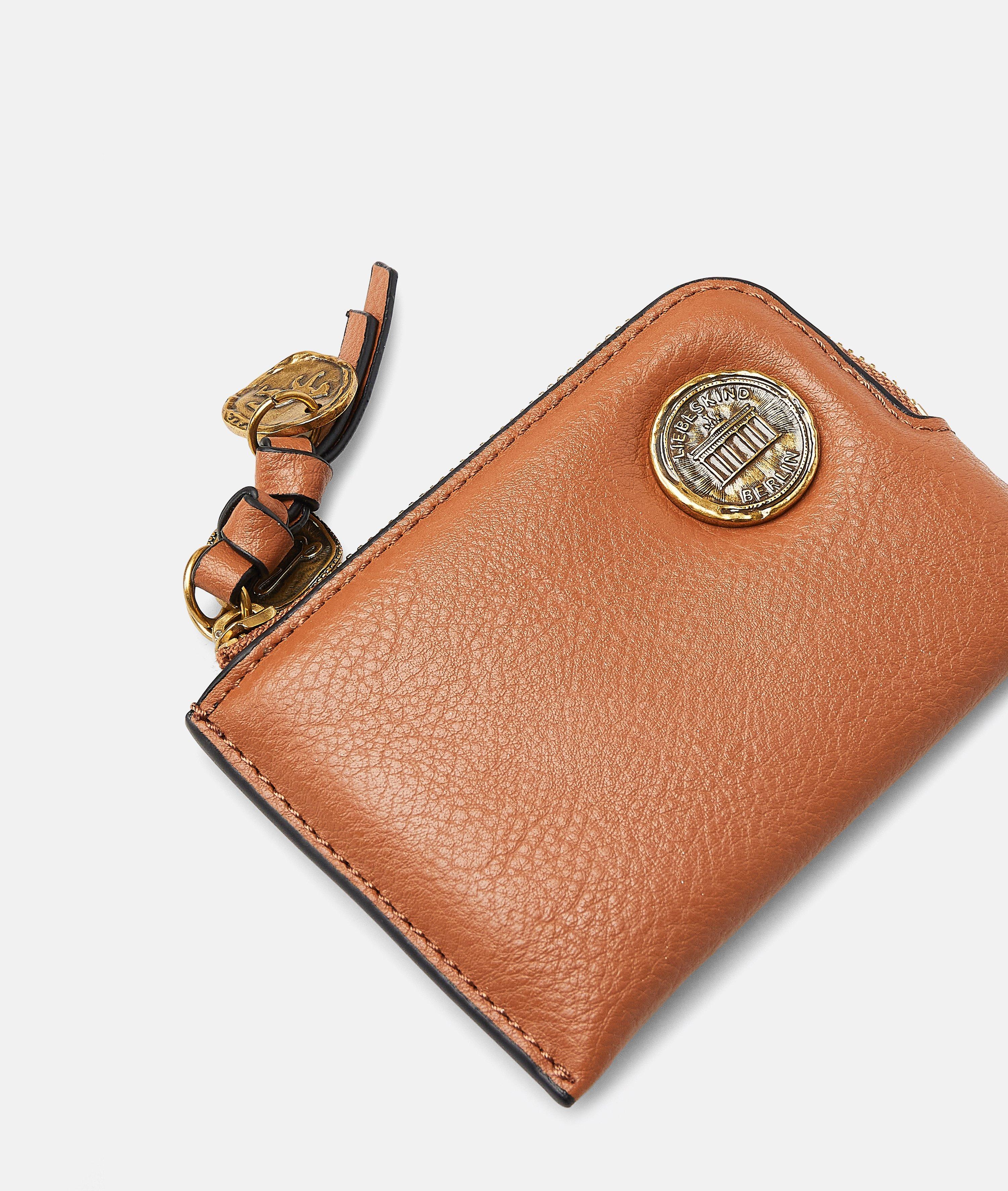 Femmes Mini-portefeuille aspect cuir avec un grain authentique en brun de Liebeskind Berlin
