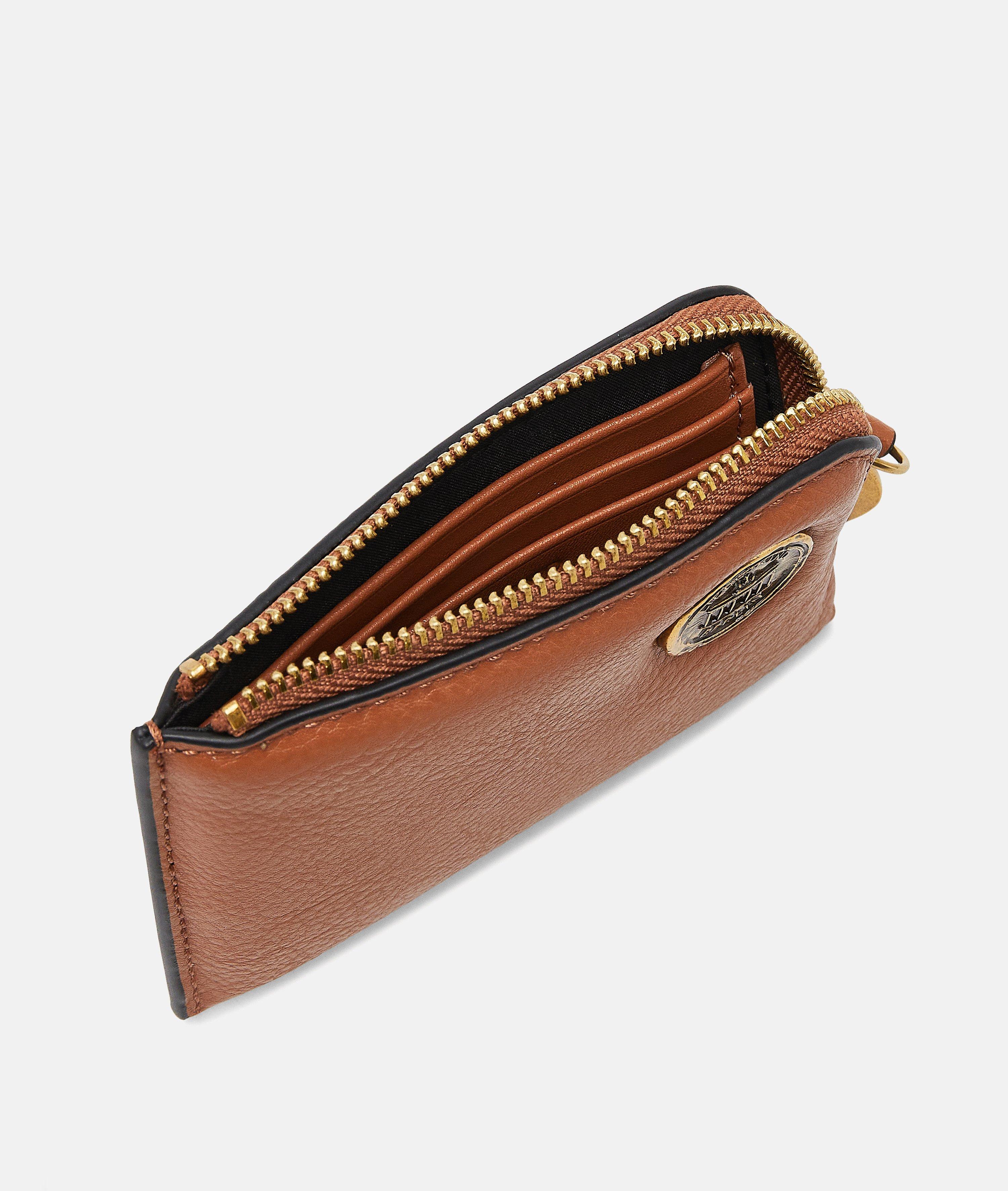 Femmes Mini-portefeuille aspect cuir avec un grain authentique en brun de Liebeskind Berlin
