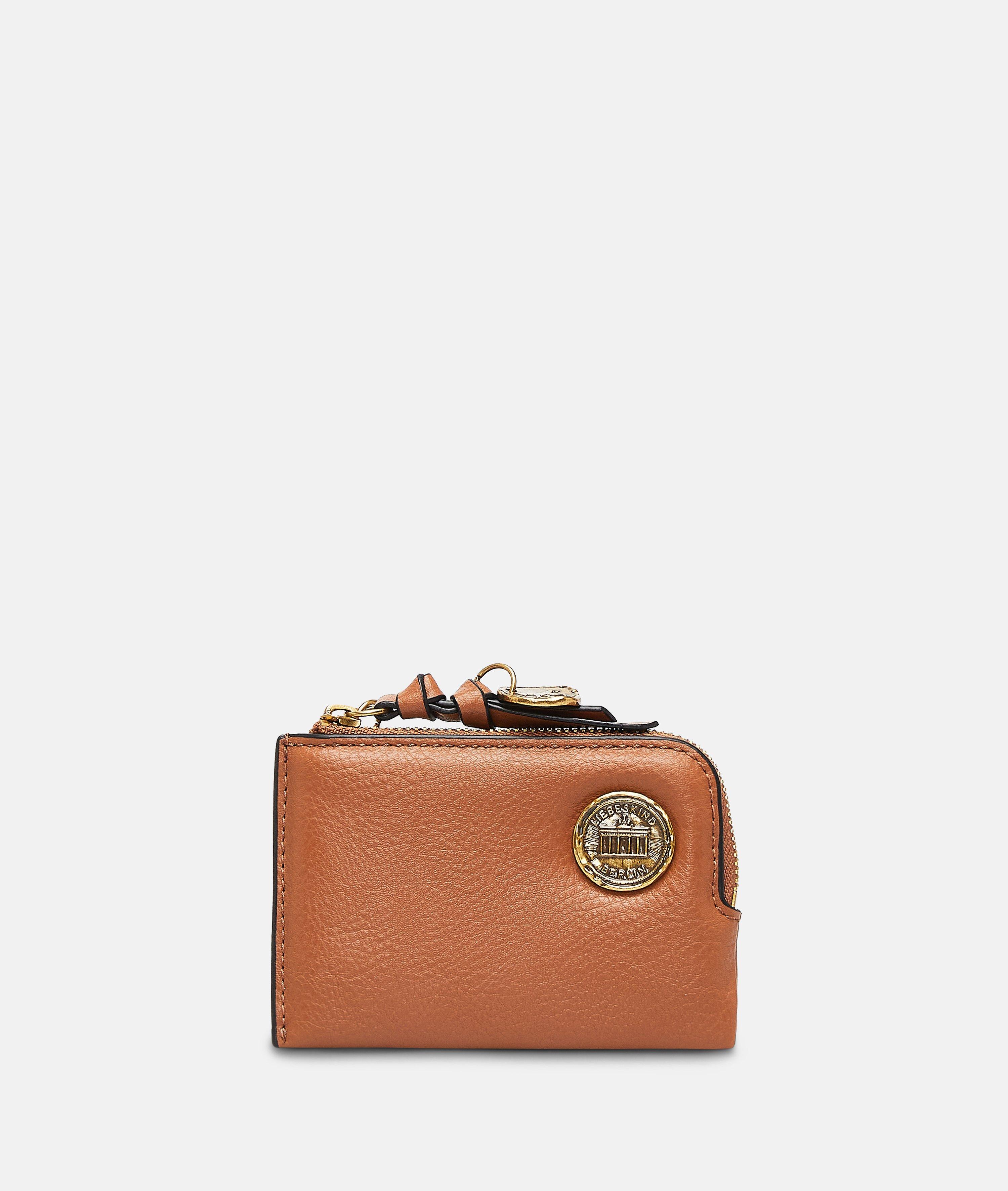 Femmes Mini-portefeuille aspect cuir avec un grain authentique en brun de Liebeskind Berlin