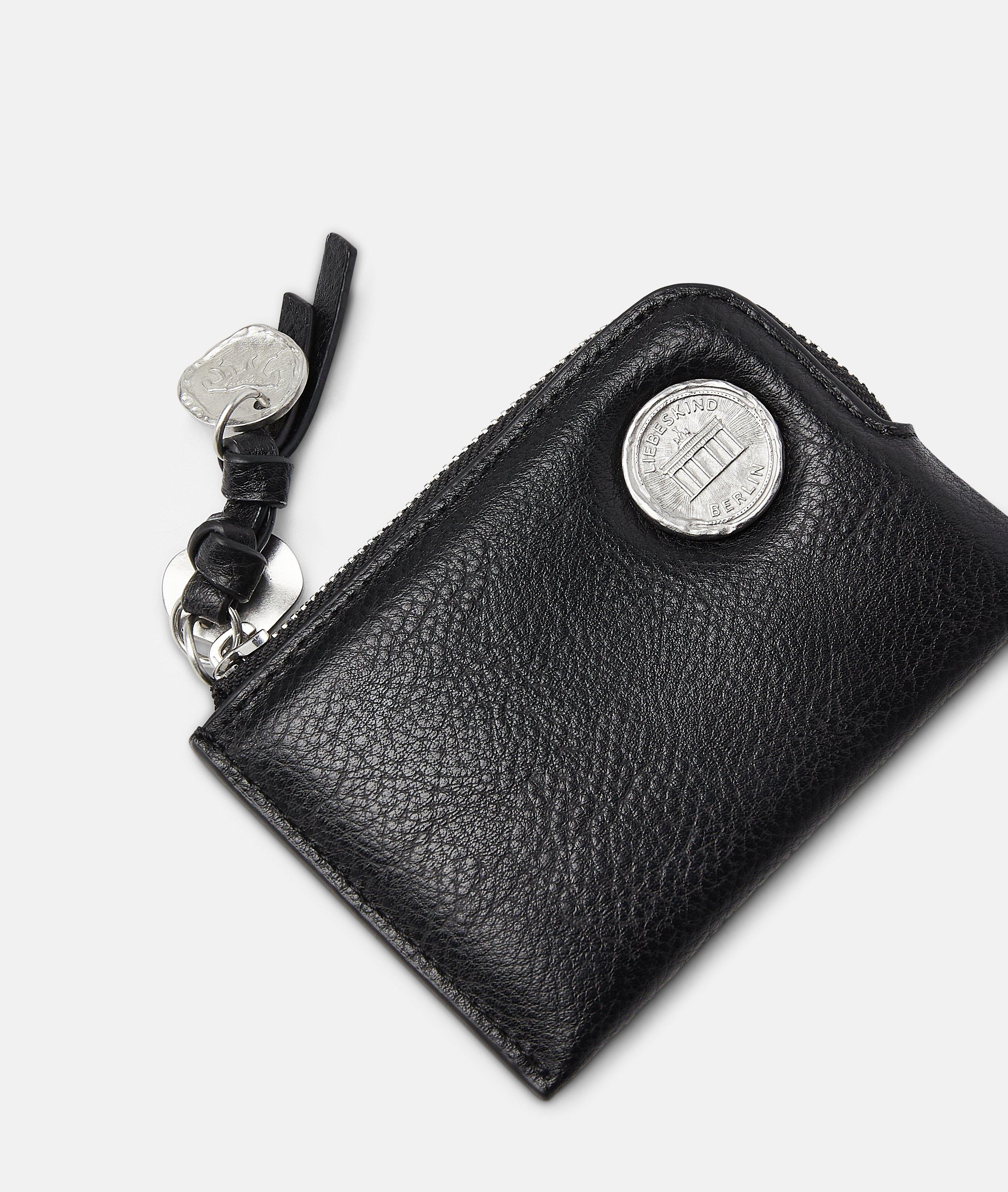 Femmes Mini-portefeuille aspect cuir avec un grain authentique en noir de Liebeskind Berlin