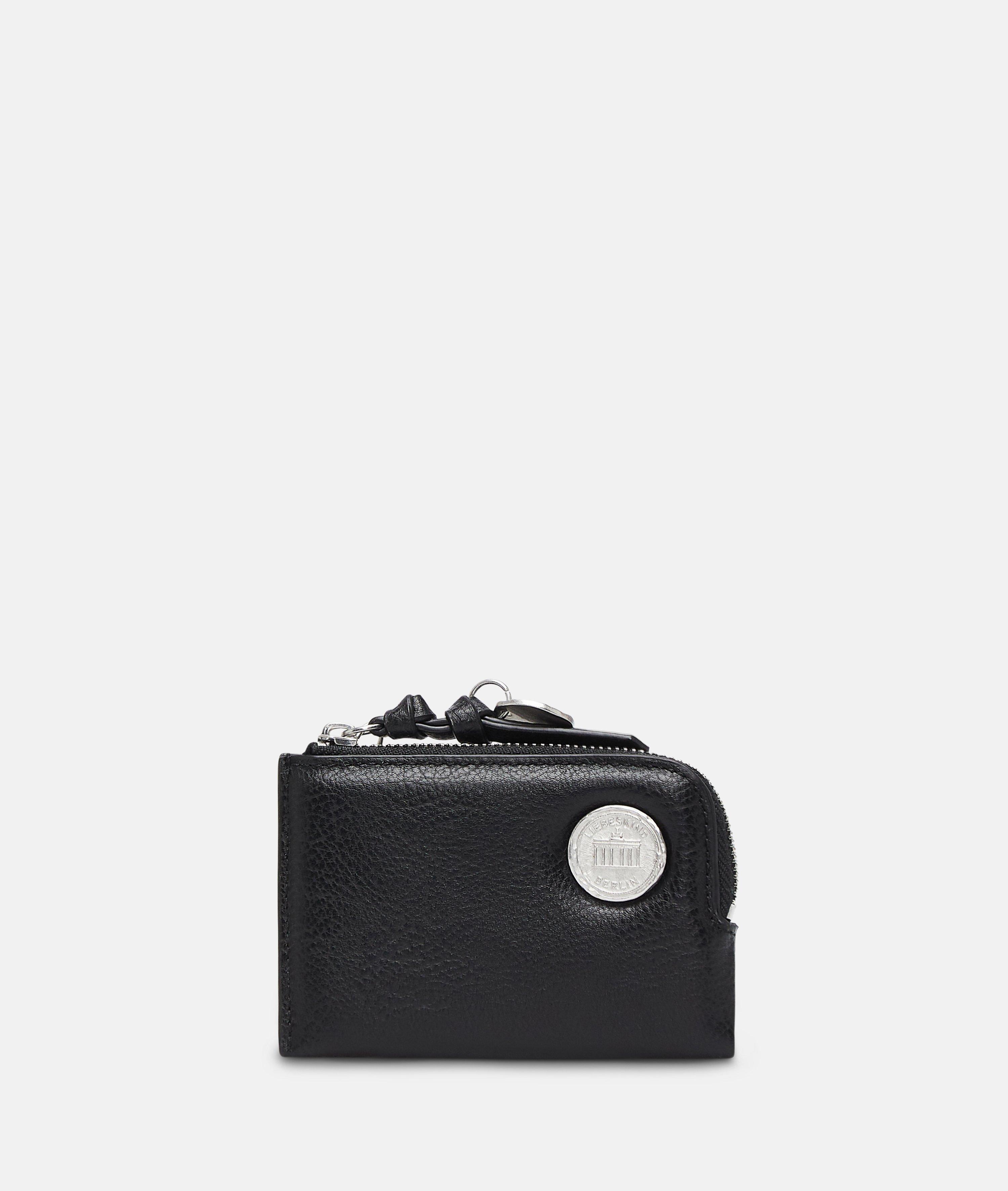 Mini-portefeuille aspect cuir avec un grain authentique en noir de Liebeskind Berlin