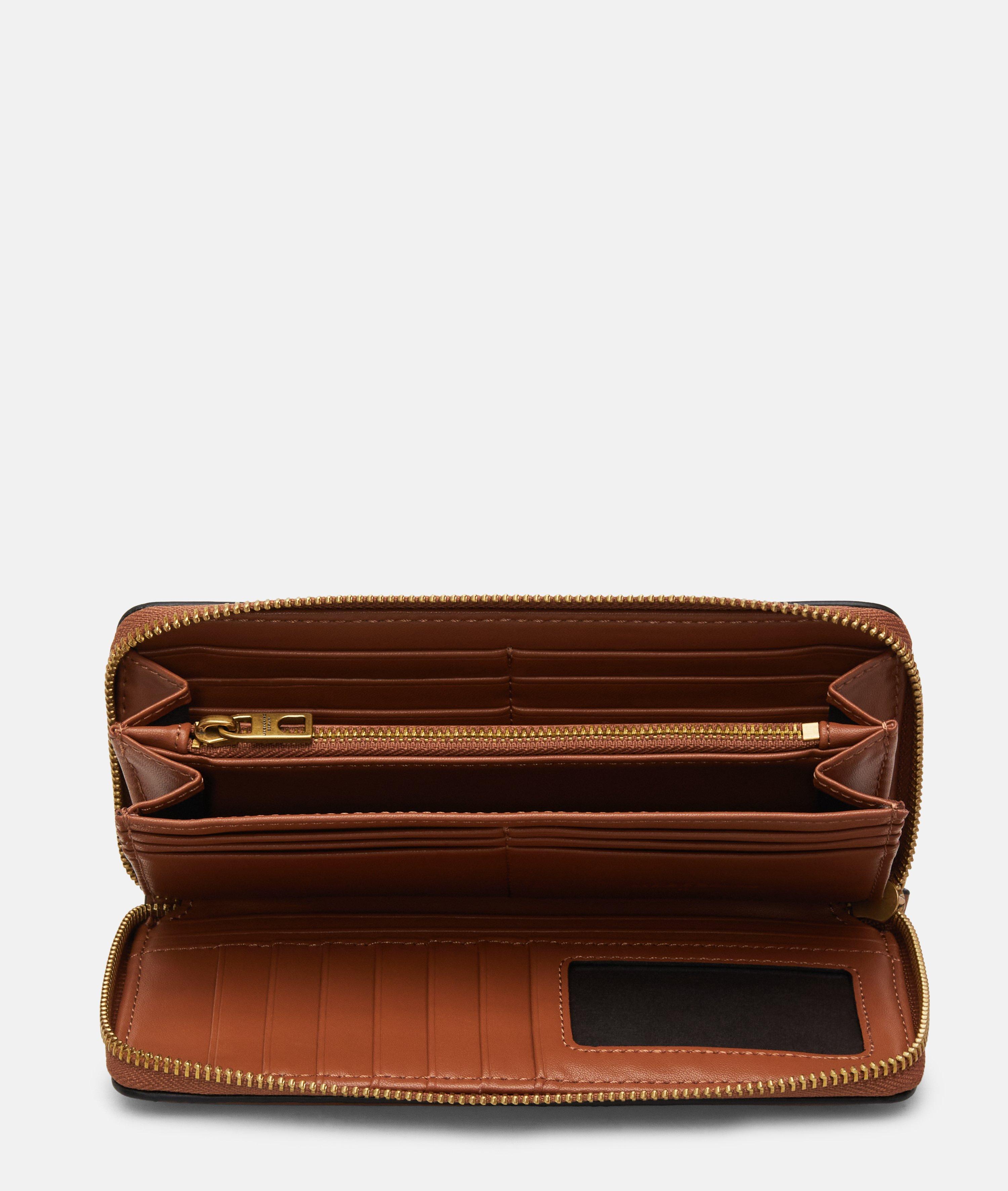 Femmes Grand portefeuille aspect cuir avec un grain authentique en brun de Liebeskind Berlin