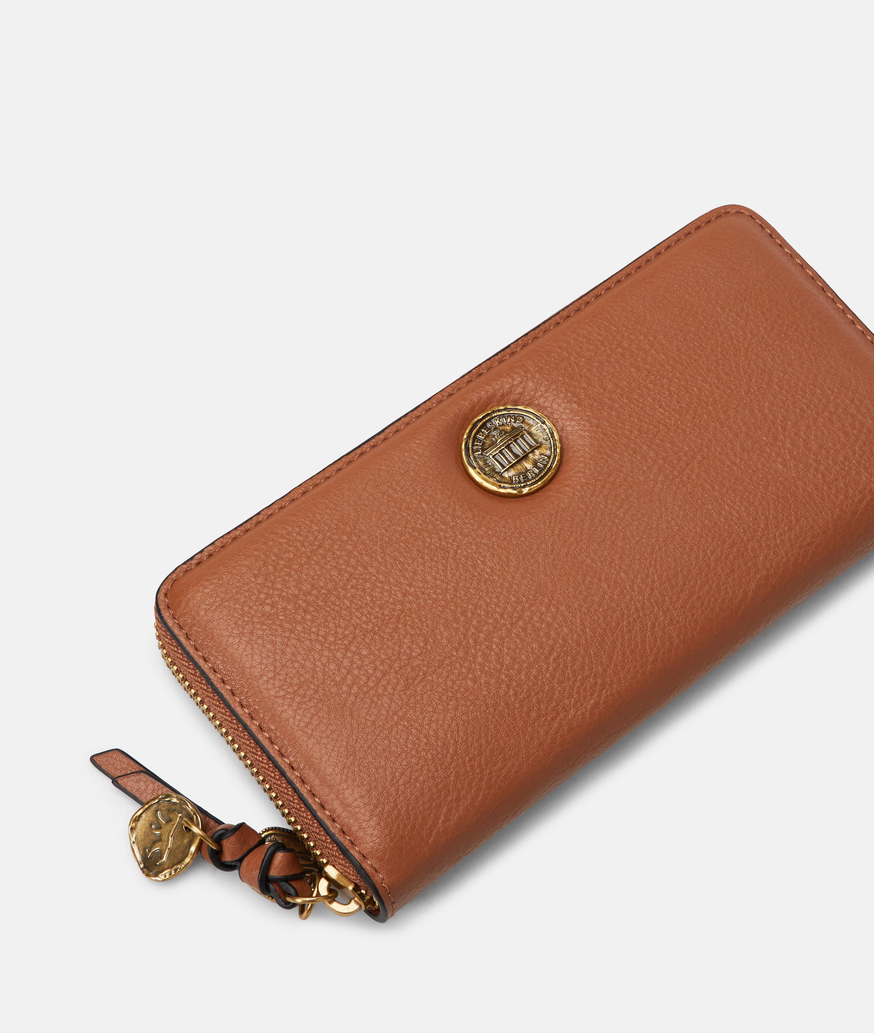 Femmes Grand portefeuille aspect cuir avec un grain authentique en brun de Liebeskind Berlin