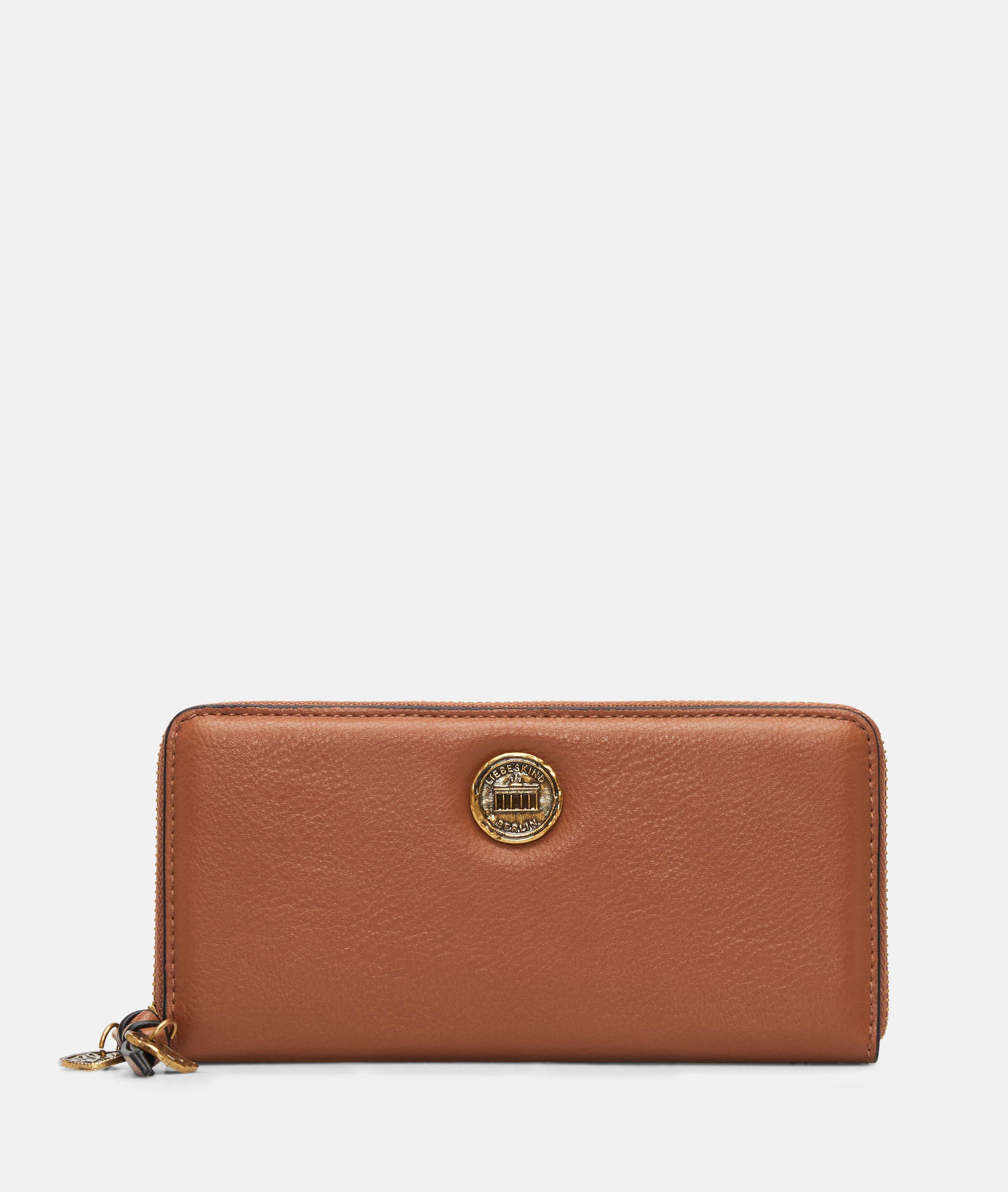 Femmes Grand portefeuille aspect cuir avec un grain authentique en brun de Liebeskind Berlin