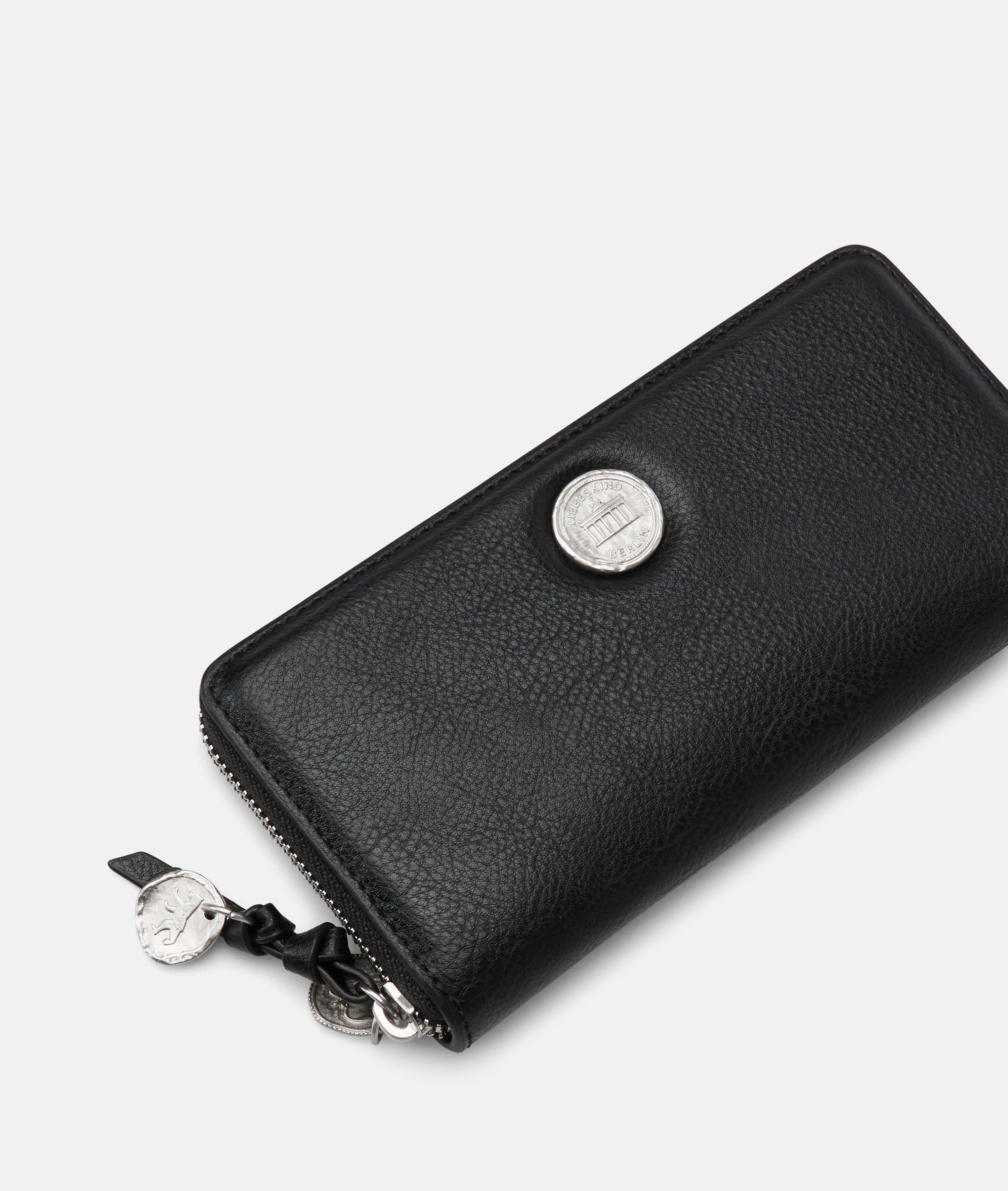 Femmes Grand portefeuille aspect cuir avec un grain authentique en noir de Liebeskind Berlin