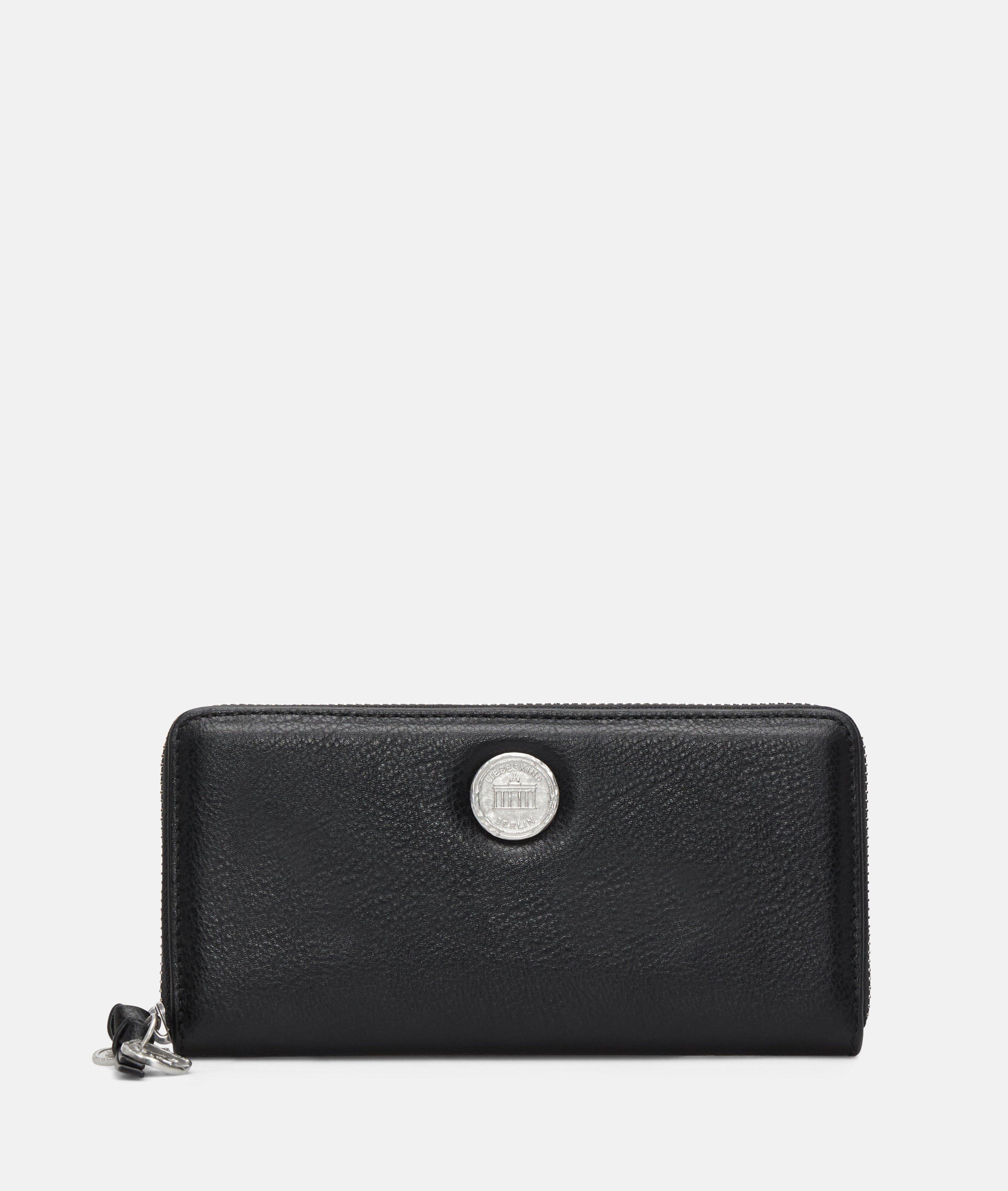 Femmes Grand portefeuille aspect cuir avec un grain authentique en noir de Liebeskind Berlin