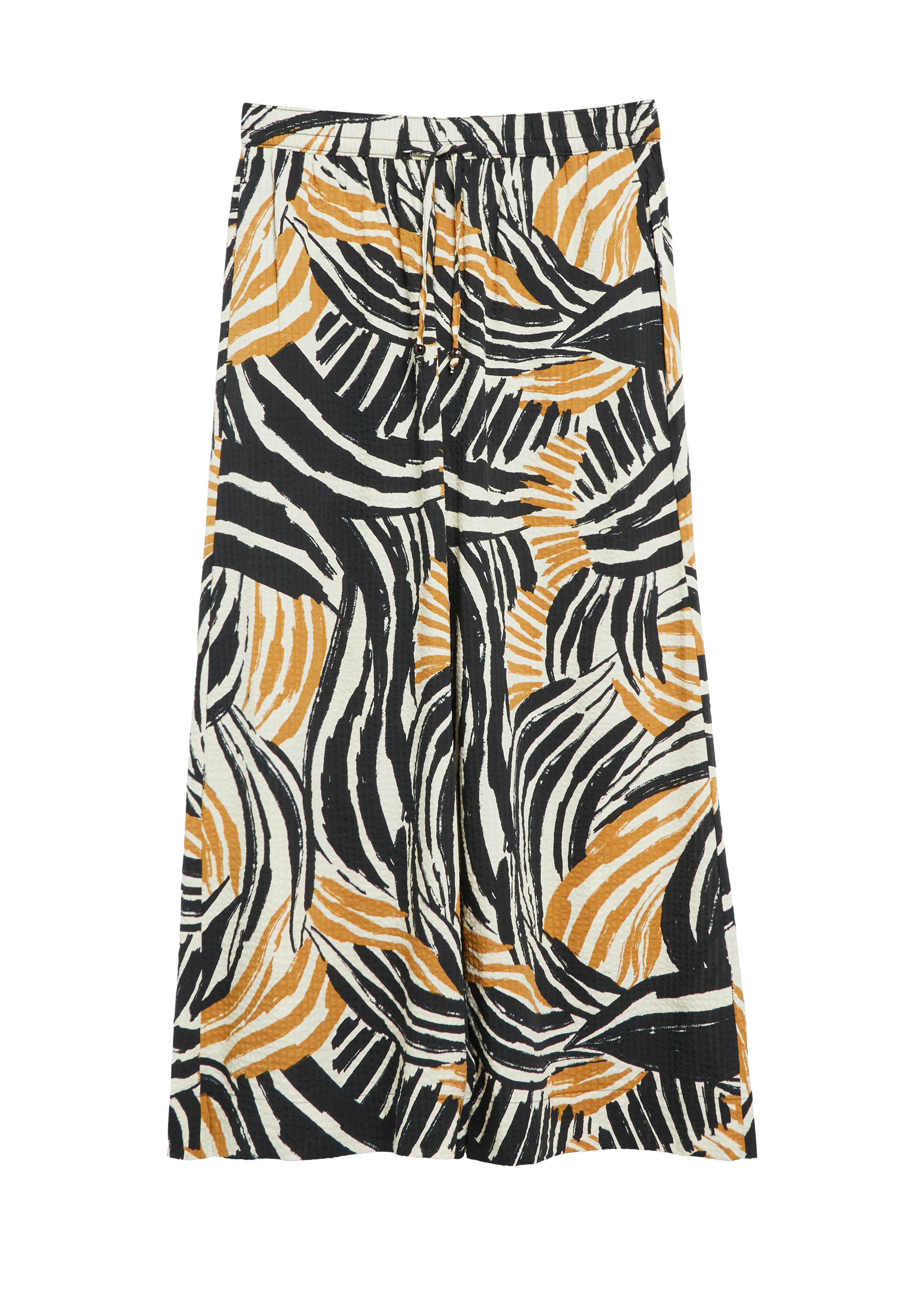 Broek met wijde pijpen van crêpe-viscosemix