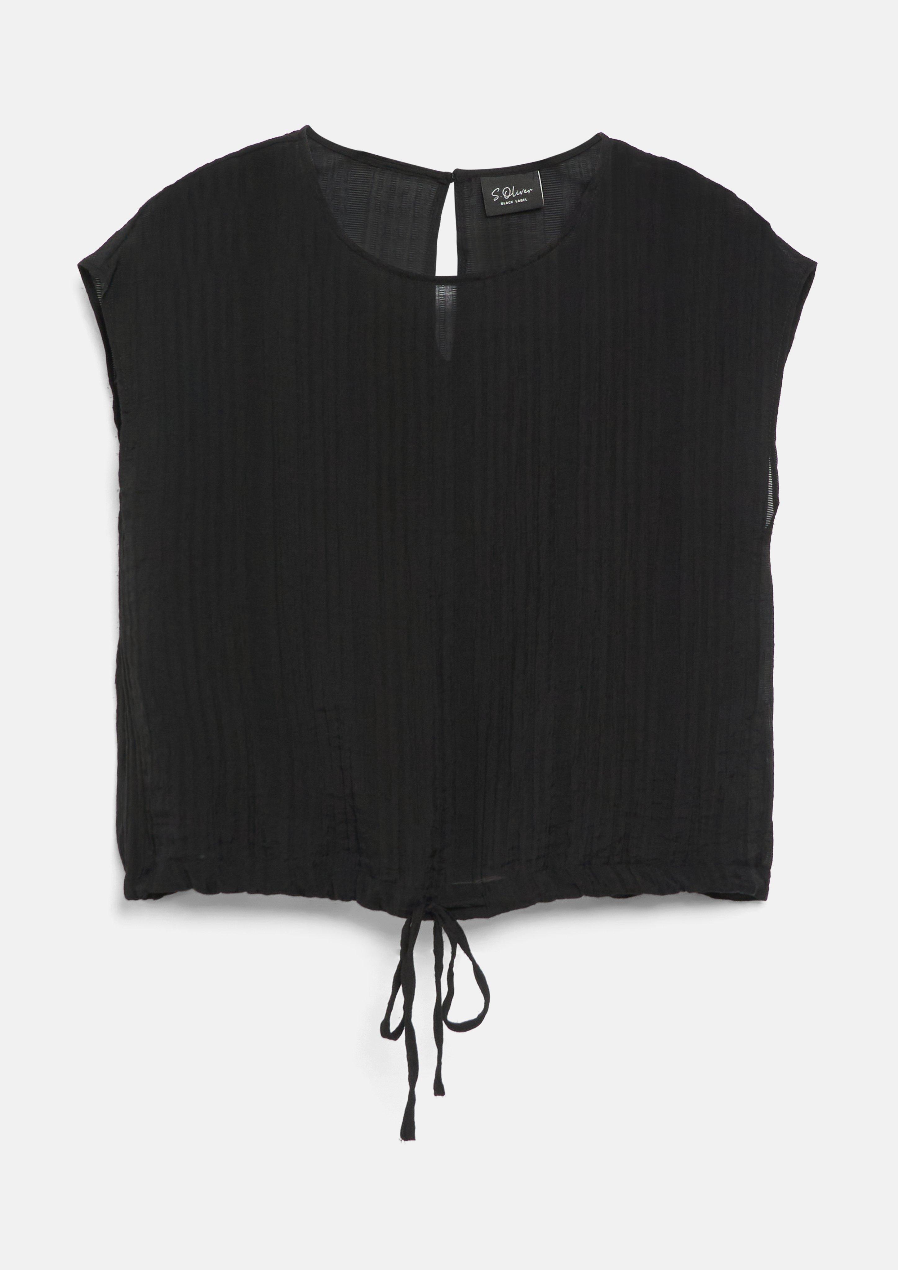 Women Sheer blouse with dropped shoulders and a tie in  by s.Oliver BLACK LABEL