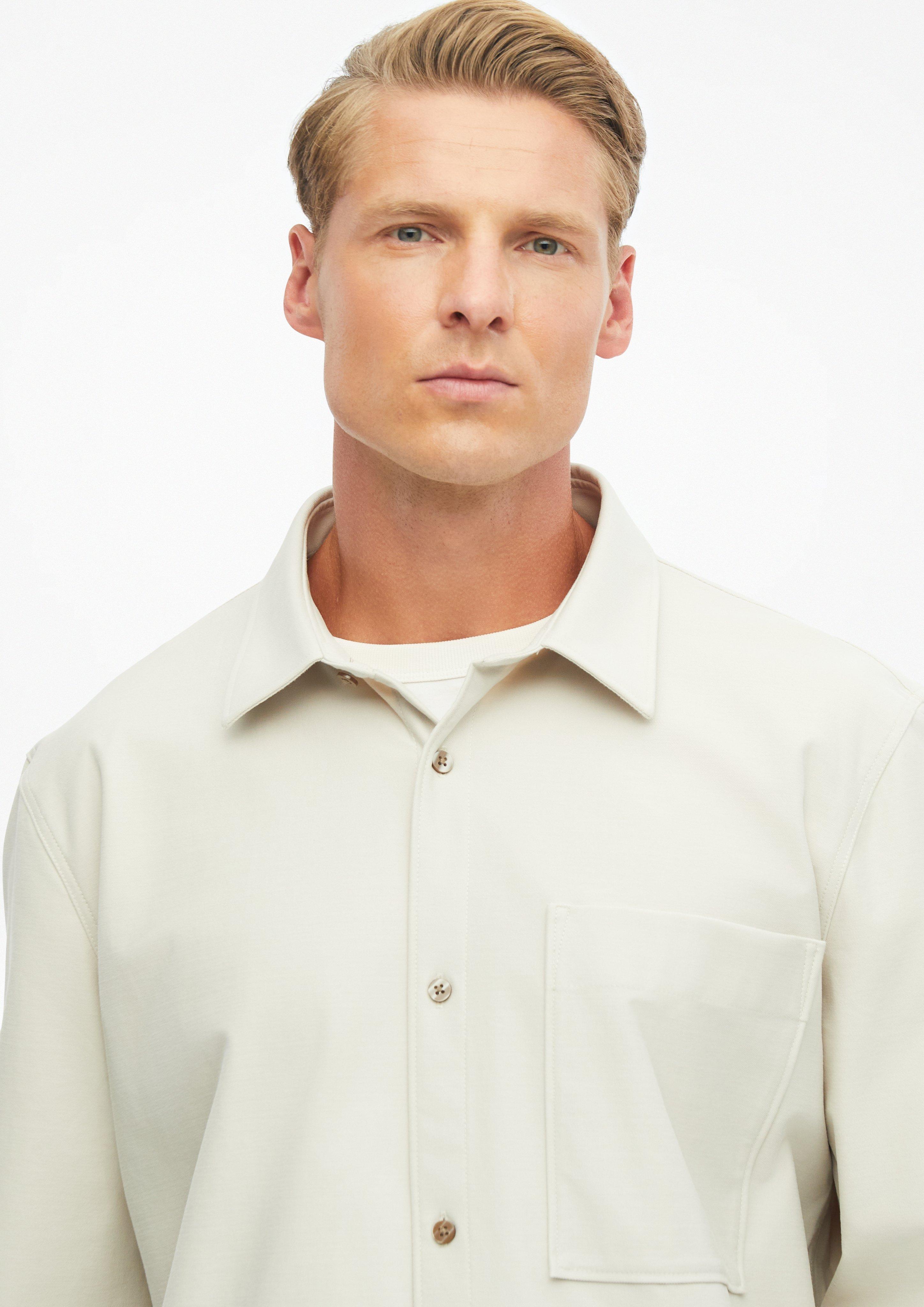 Herren Overshirt aus feinem Stretch-Canvas in beige von s.Oliver BLACK LABEL