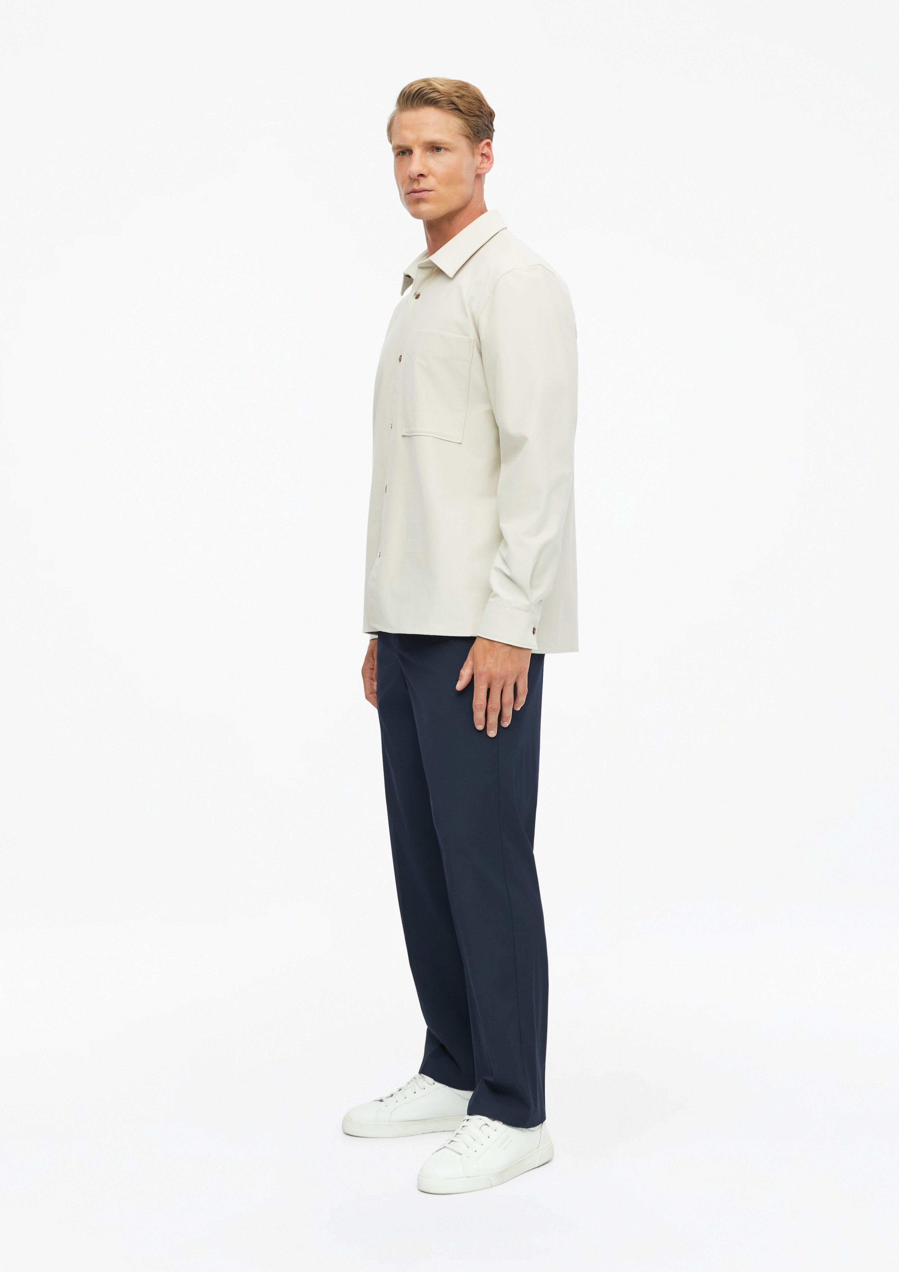 Herren Overshirt aus feinem Stretch-Canvas in beige von s.Oliver BLACK LABEL