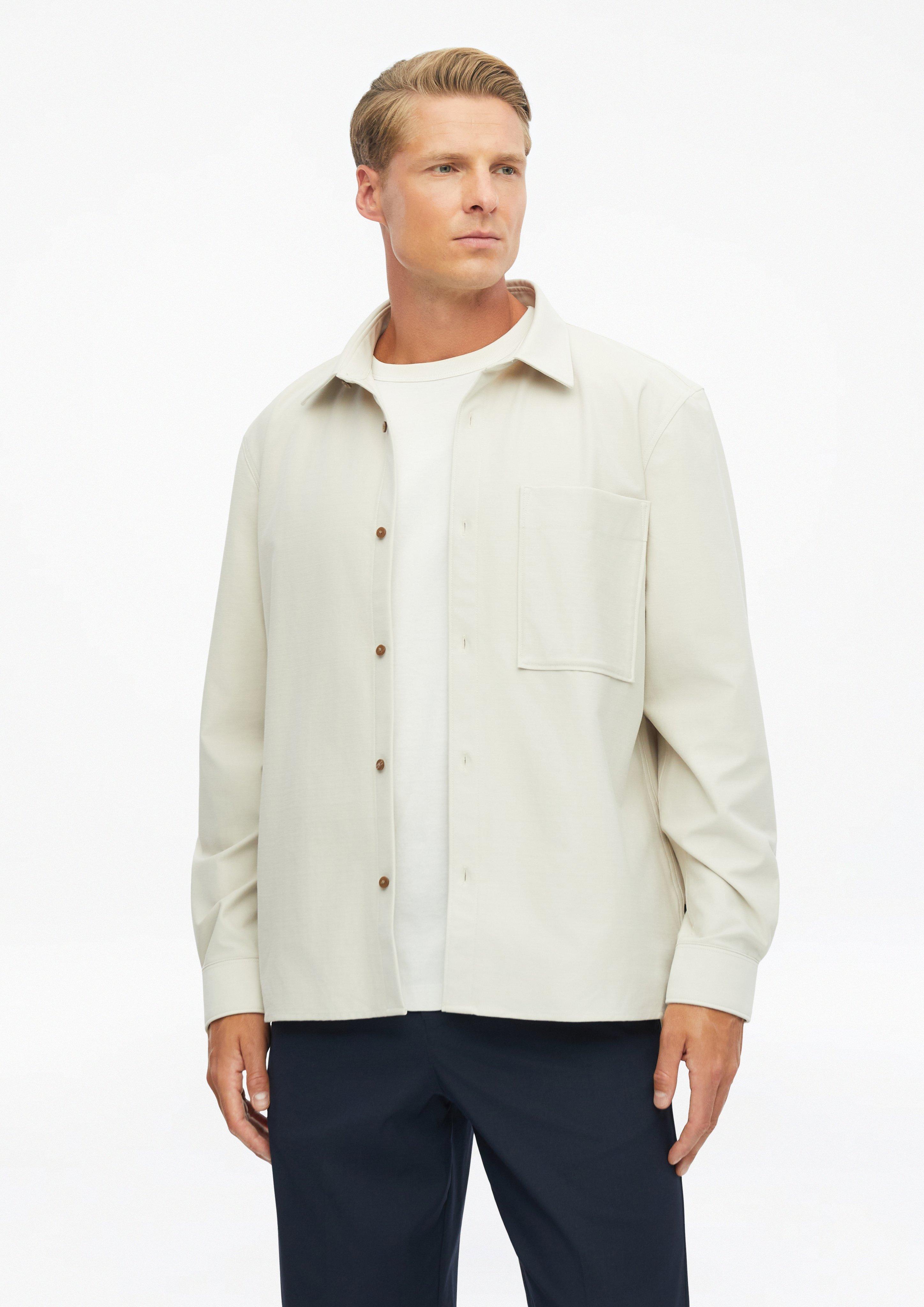 Overshirt van fijn stretch-canvas in beige van s.Oliver BLACK LABEL