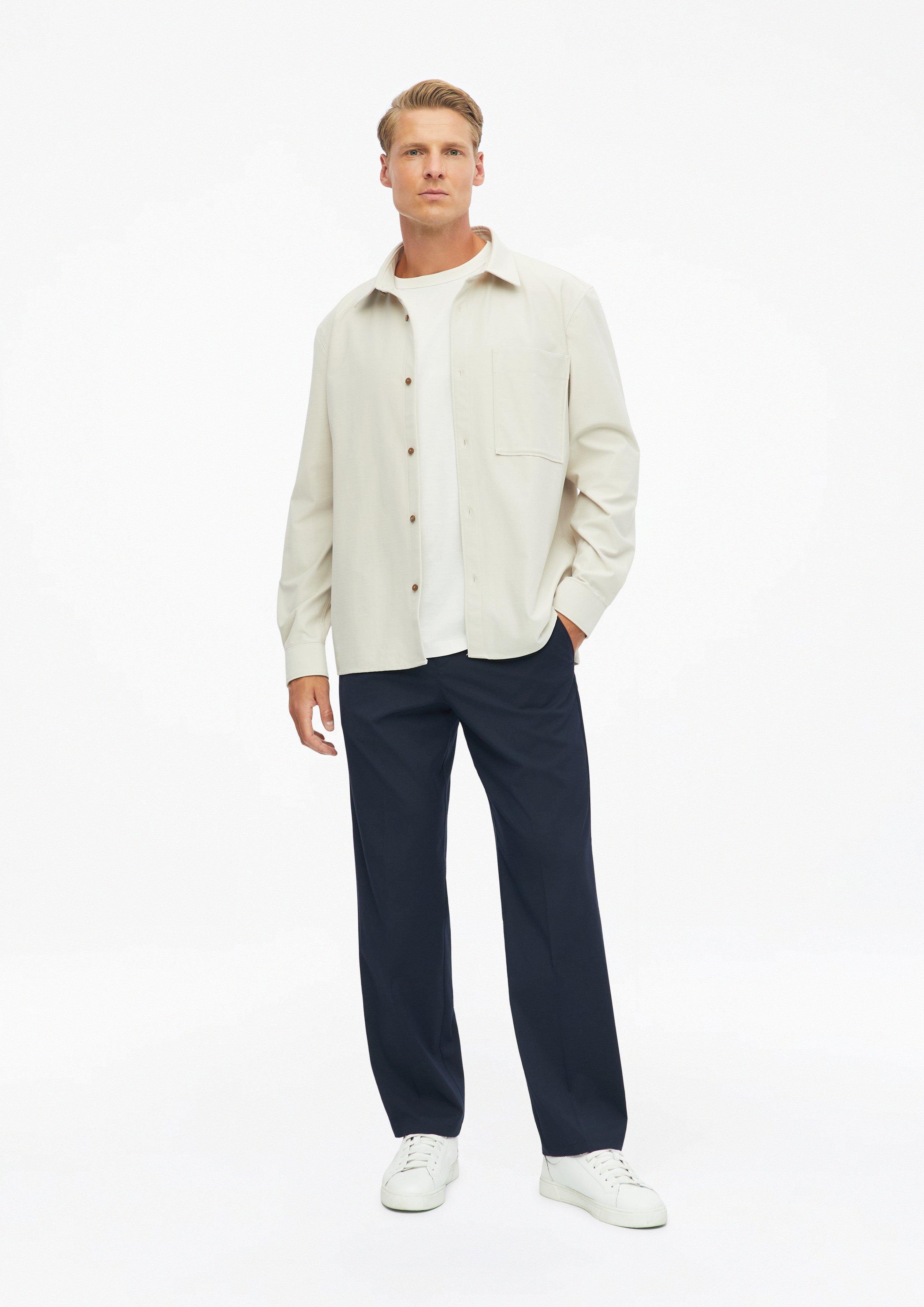 Herren Overshirt aus feinem Stretch-Canvas in beige von s.Oliver BLACK LABEL