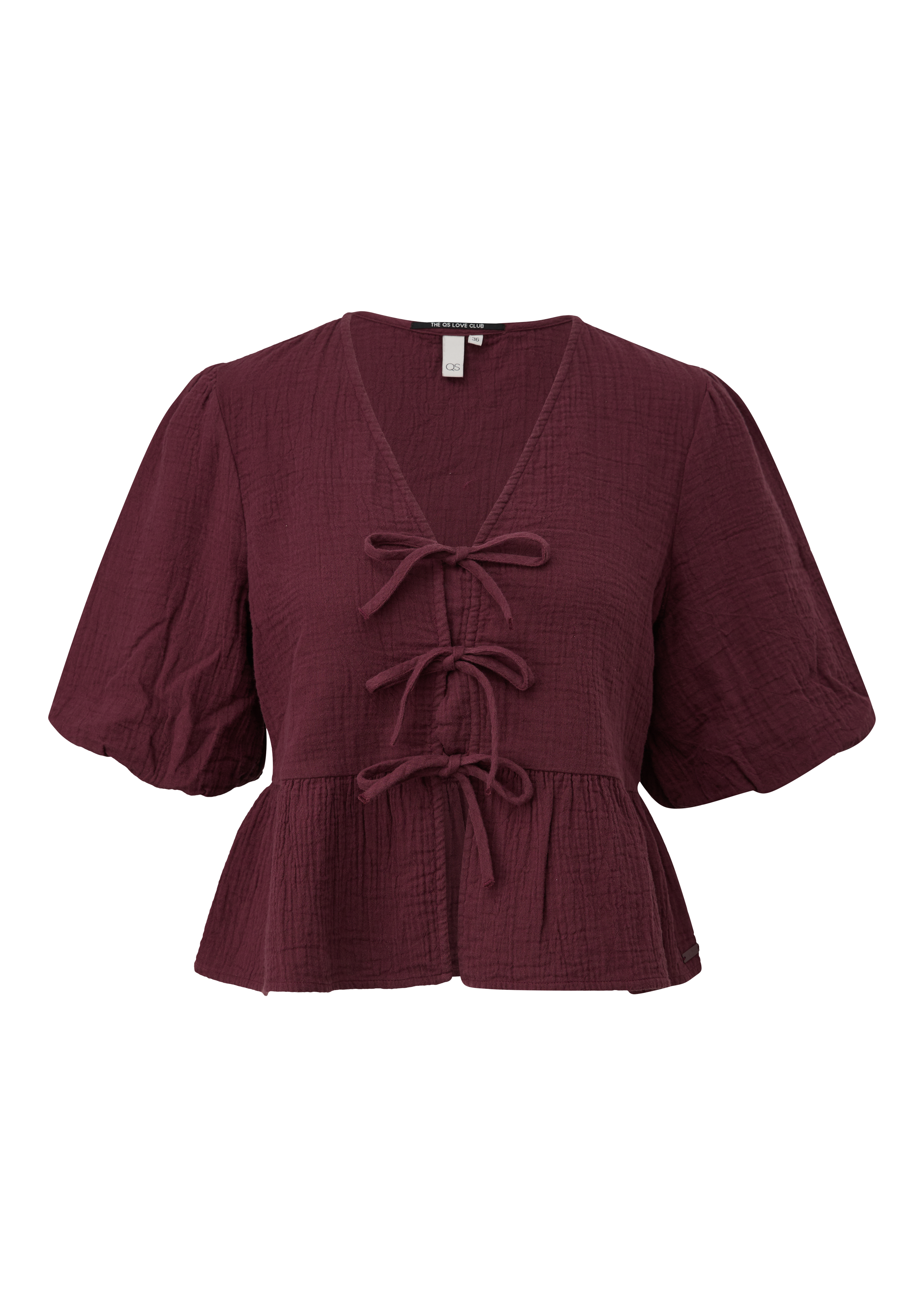 Musselin-Bluse mit Schößchen und Ballonarm