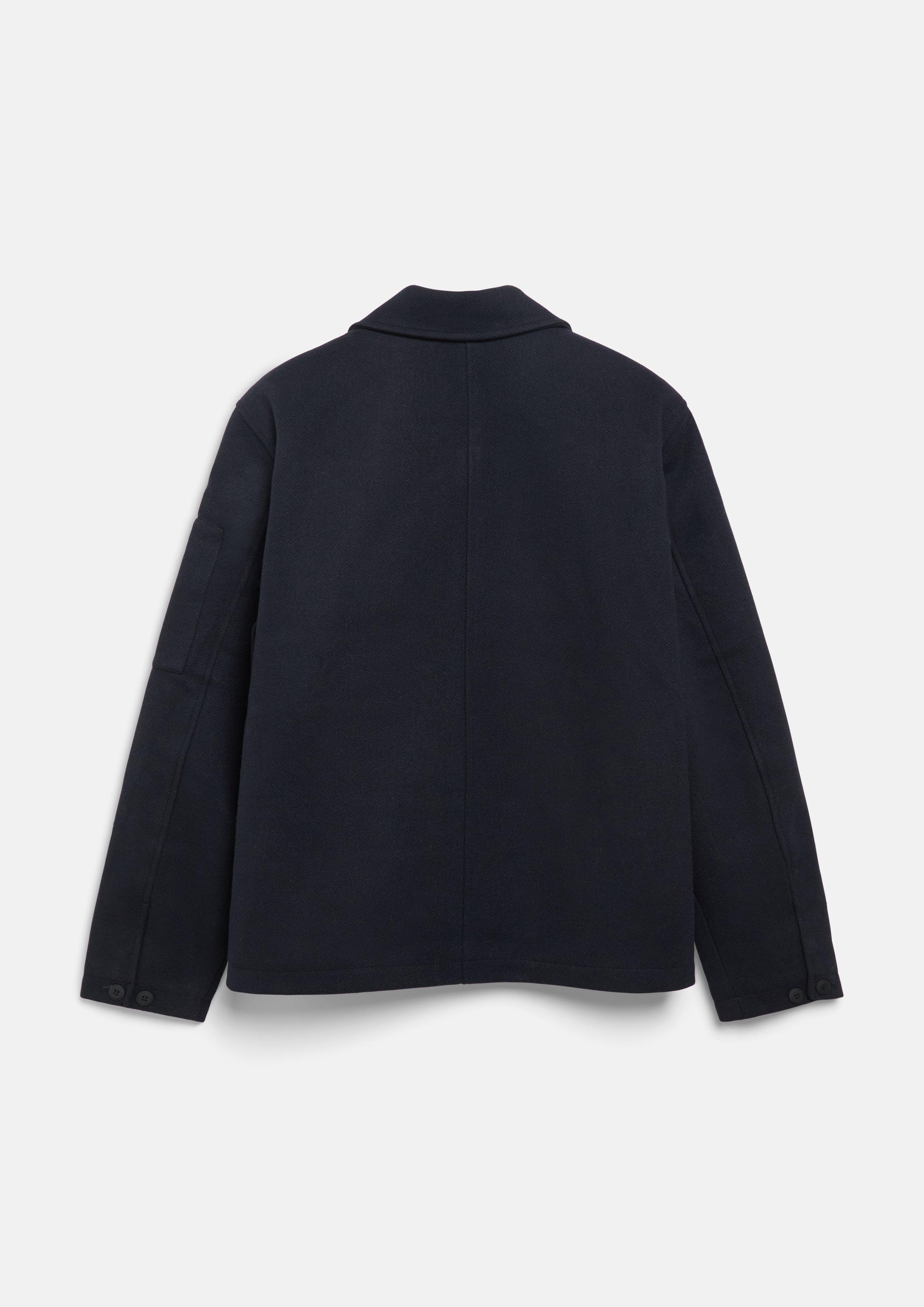 Heren Jasje met wollook en lichte vulling in blauw van s.Oliver