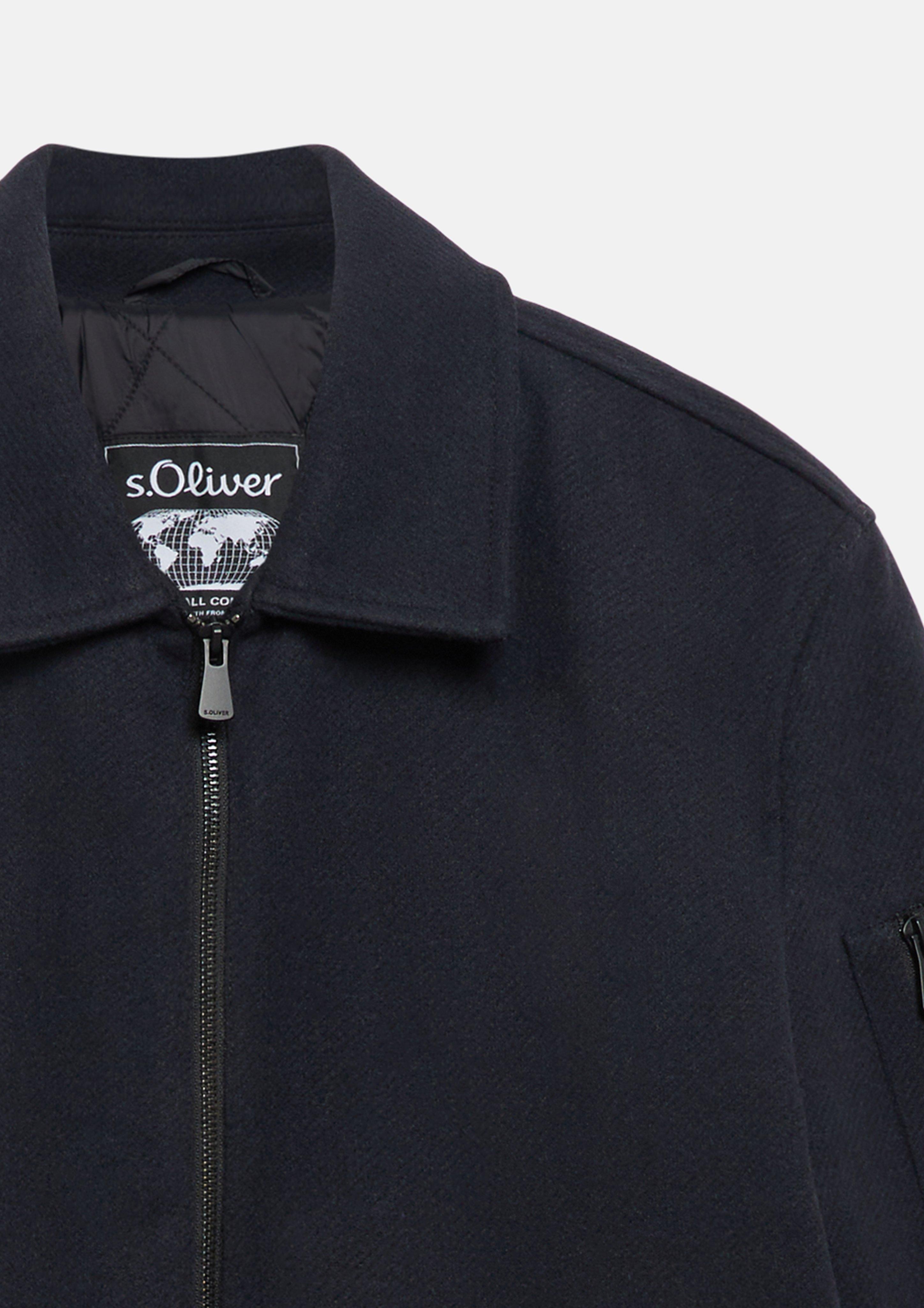 Herren Jacke in Wolloptik mit leichter Wattierung in blau von s.Oliver