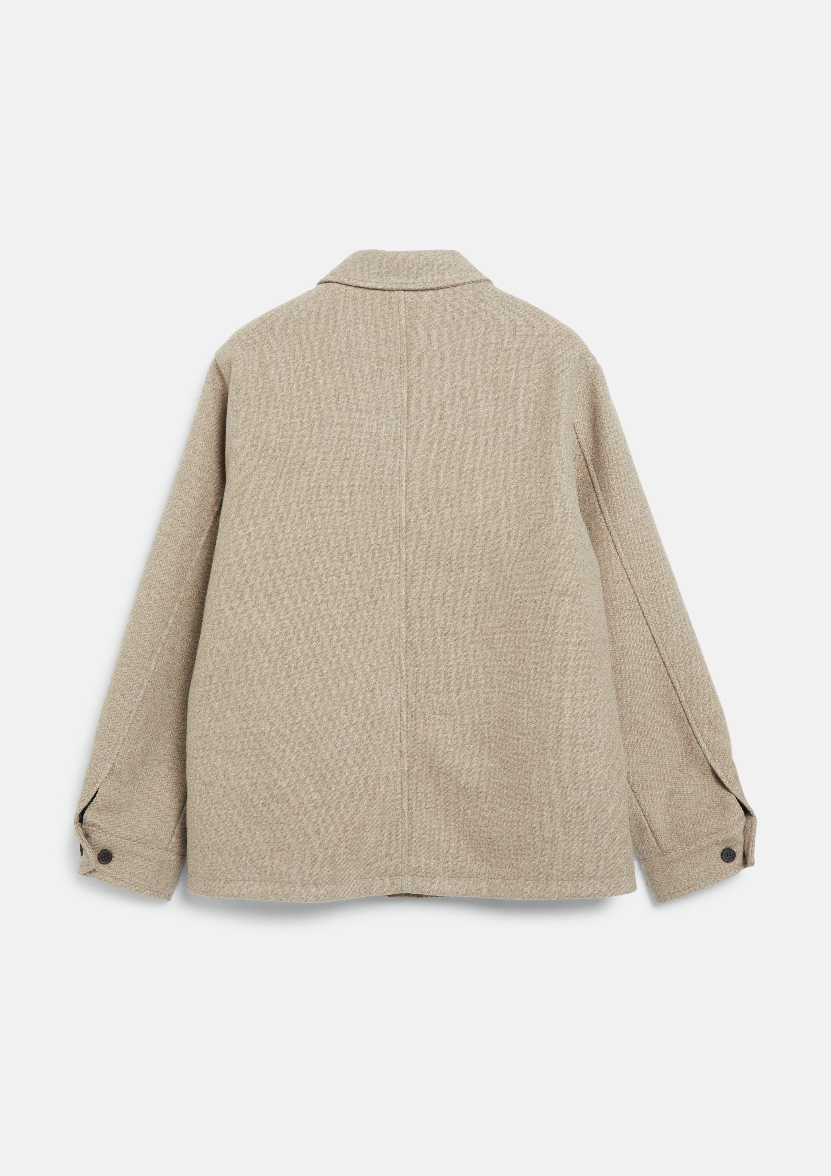 Men Soft, wool-look overshirt with a button placket in beige by s.Oliver