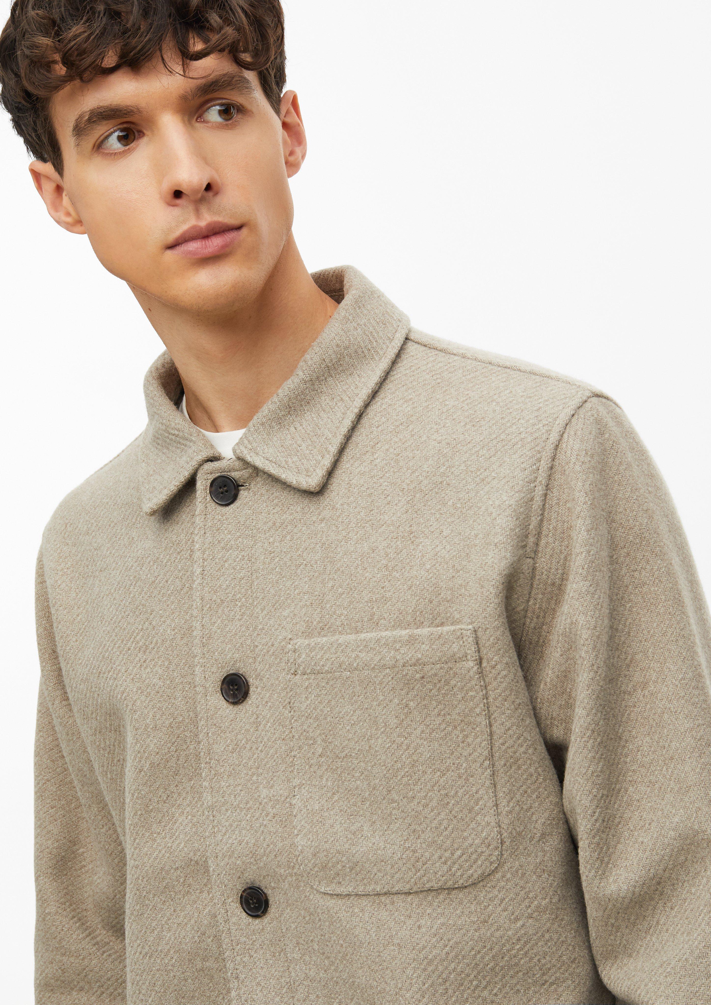 Hommes Surchemise douce effet laine avec patte de boutonnage en beige de s.Oliver