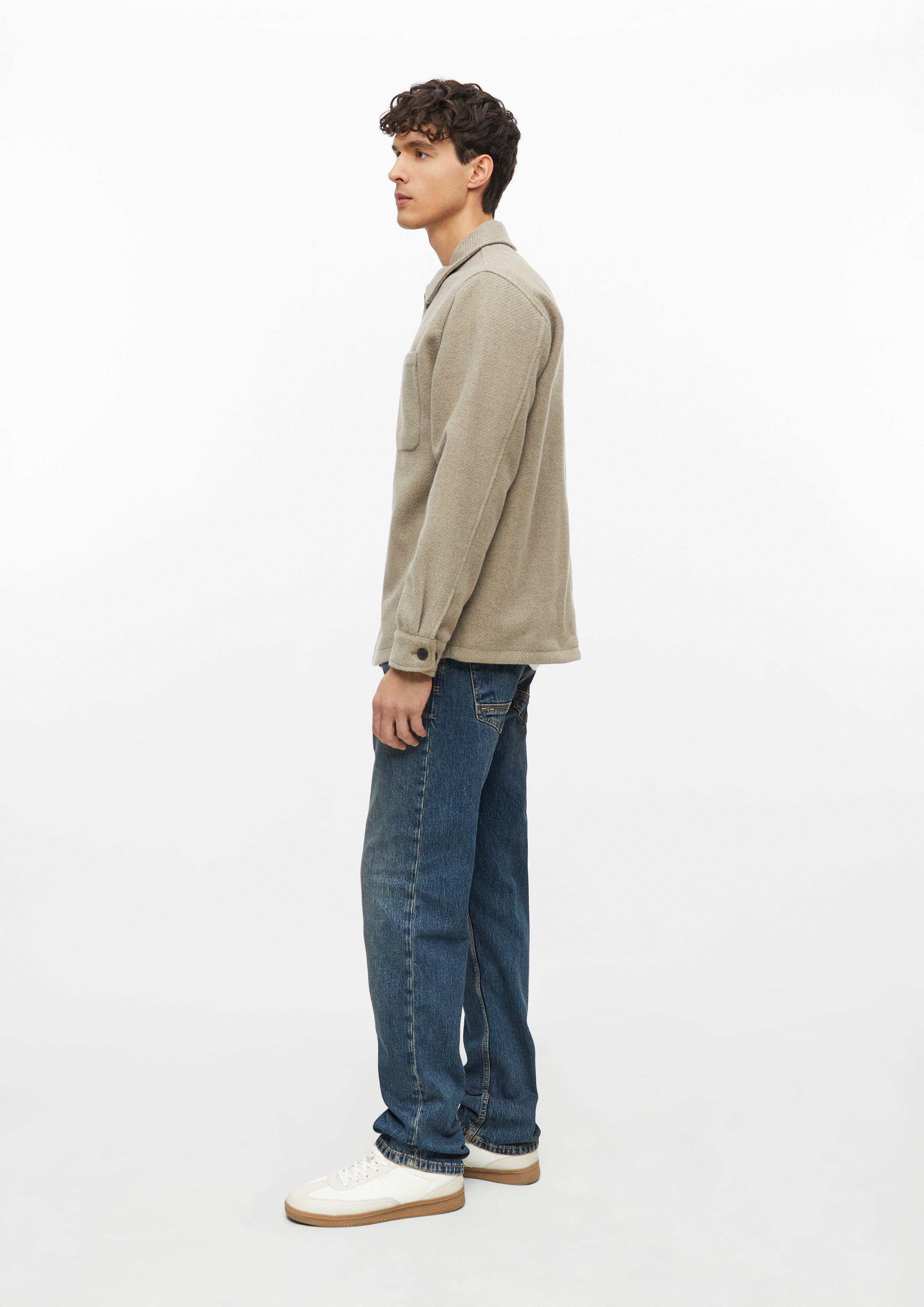 Hommes Surchemise douce effet laine avec patte de boutonnage en beige de s.Oliver