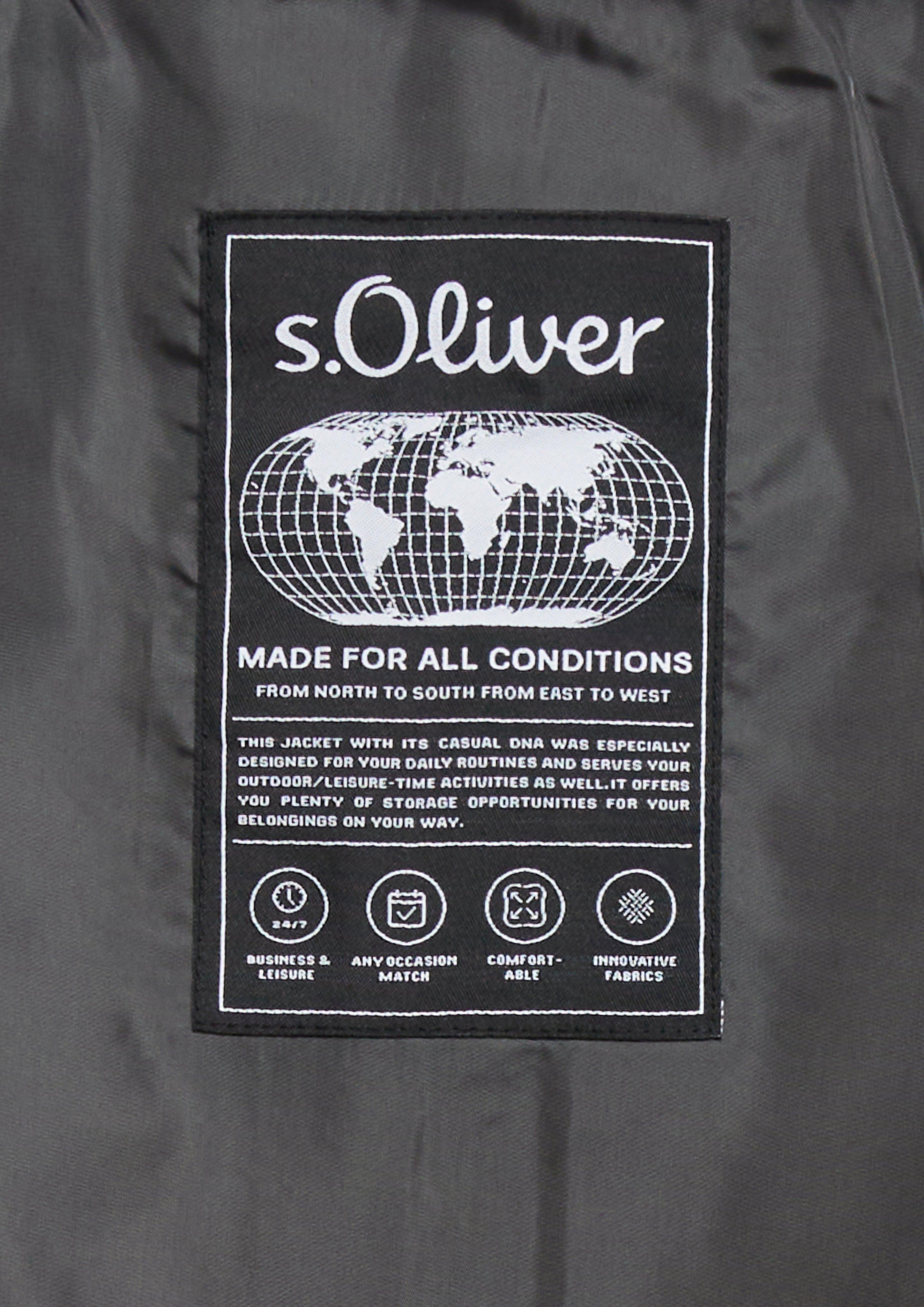 Men Soft, wool-look overshirt with a button placket in beige by s.Oliver