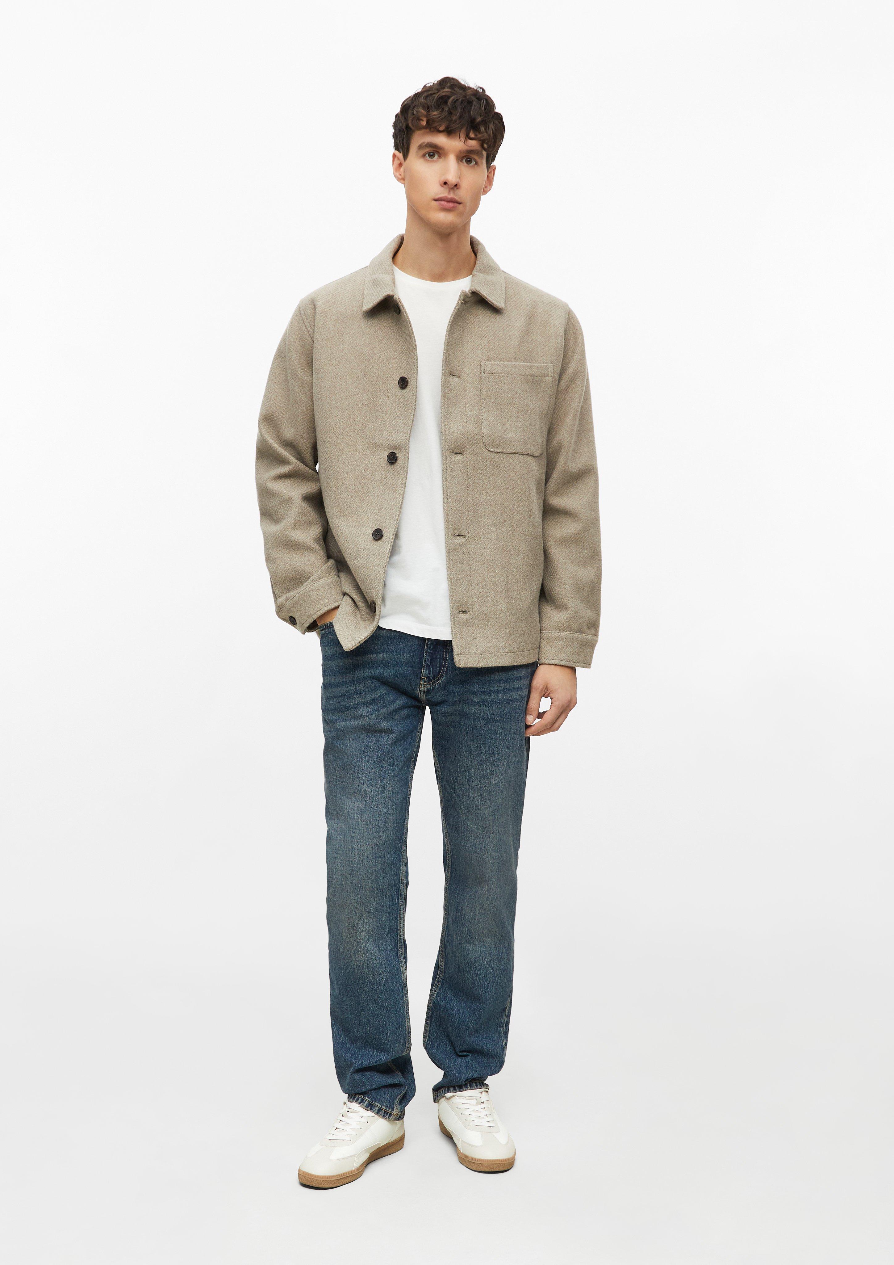 Hommes Surchemise douce effet laine avec patte de boutonnage en beige de s.Oliver