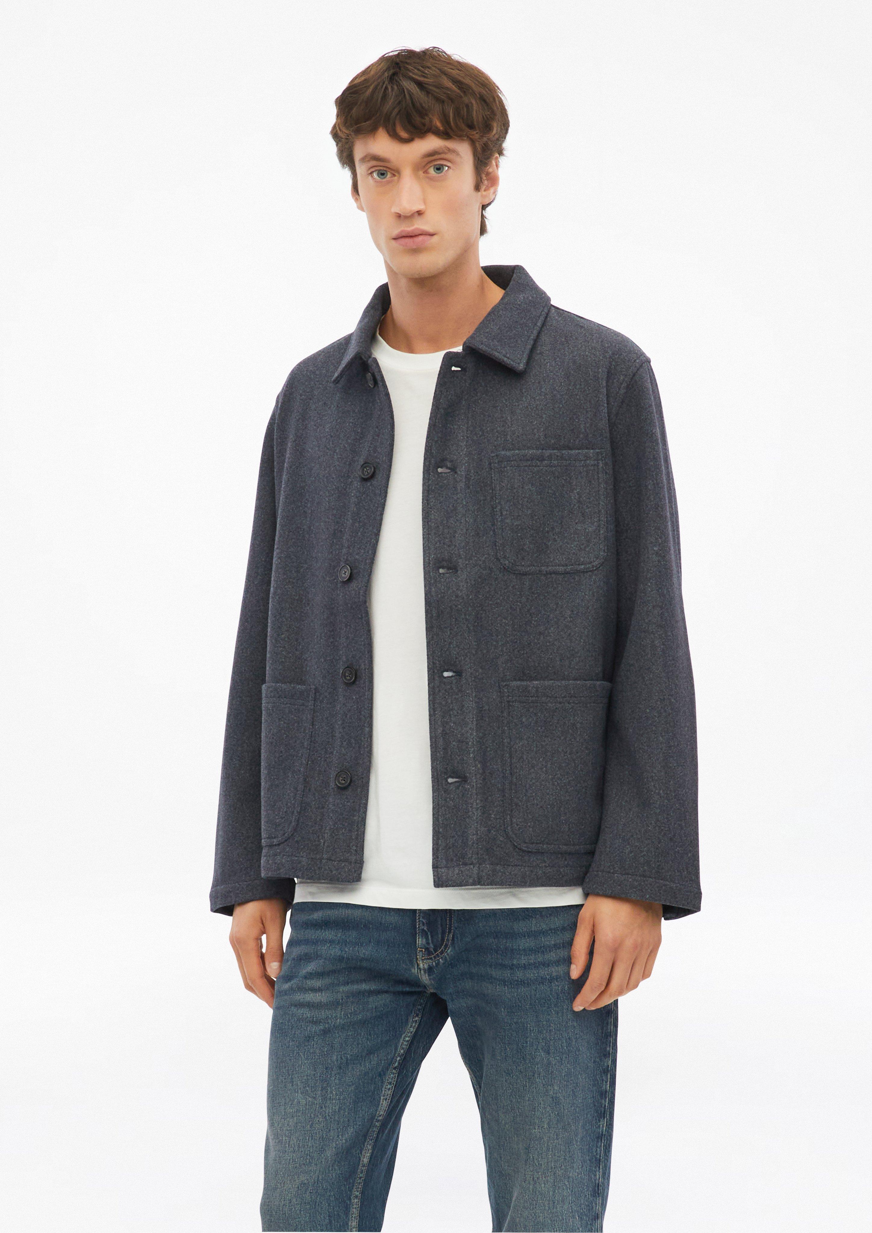 Overshirt aus Wollmix mit aufgesetzten Taschen in Farbe navy von s.Oliver