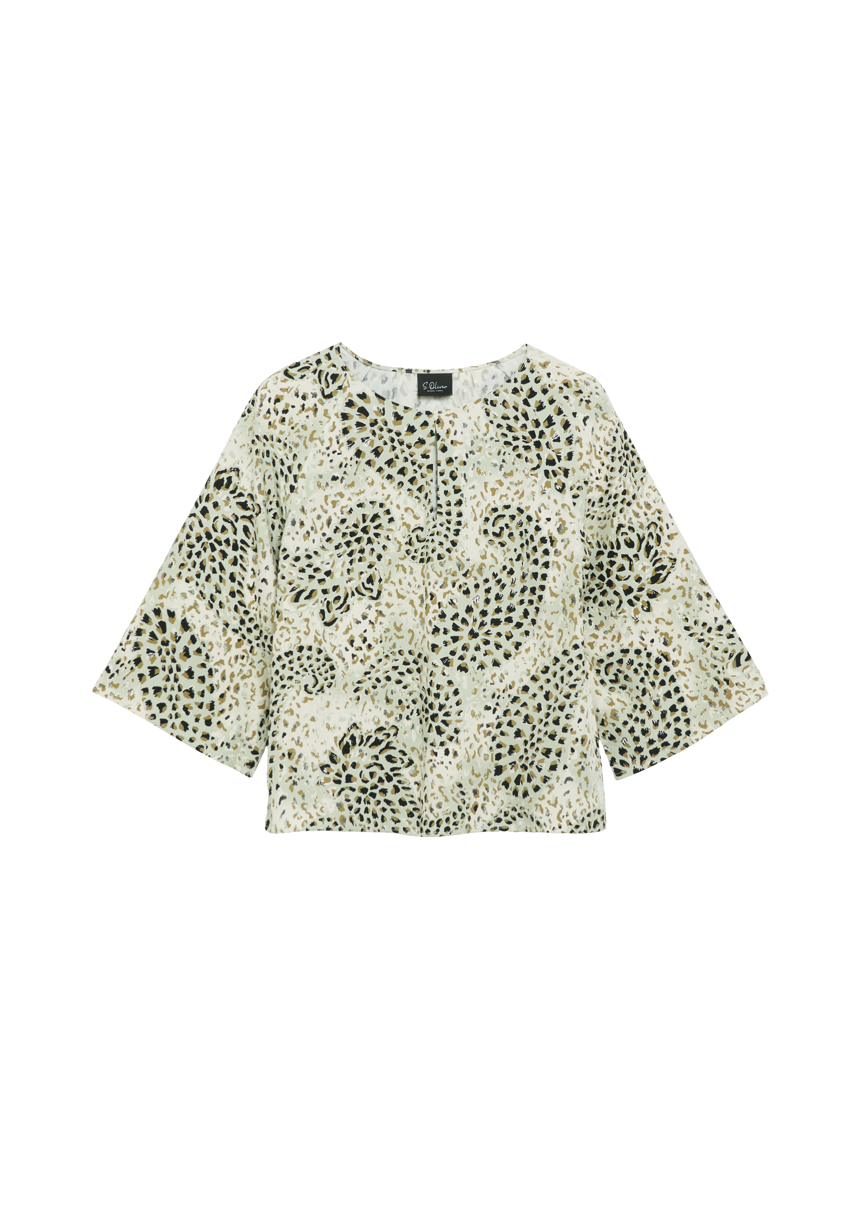 Fließende Bluse mit All-over-Print und Cut-out