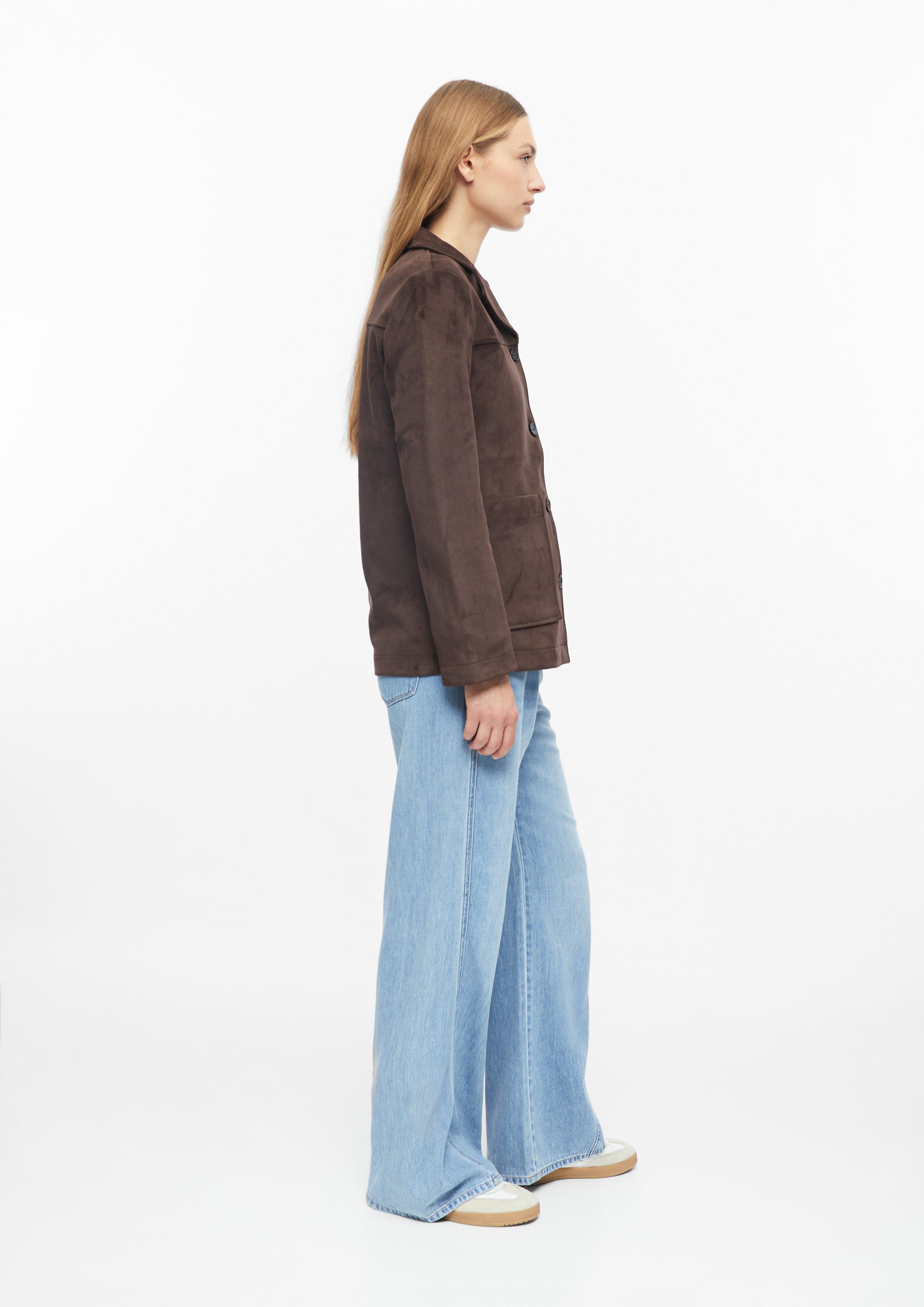 Dames Jasje met suède-look in bruin van s.Oliver