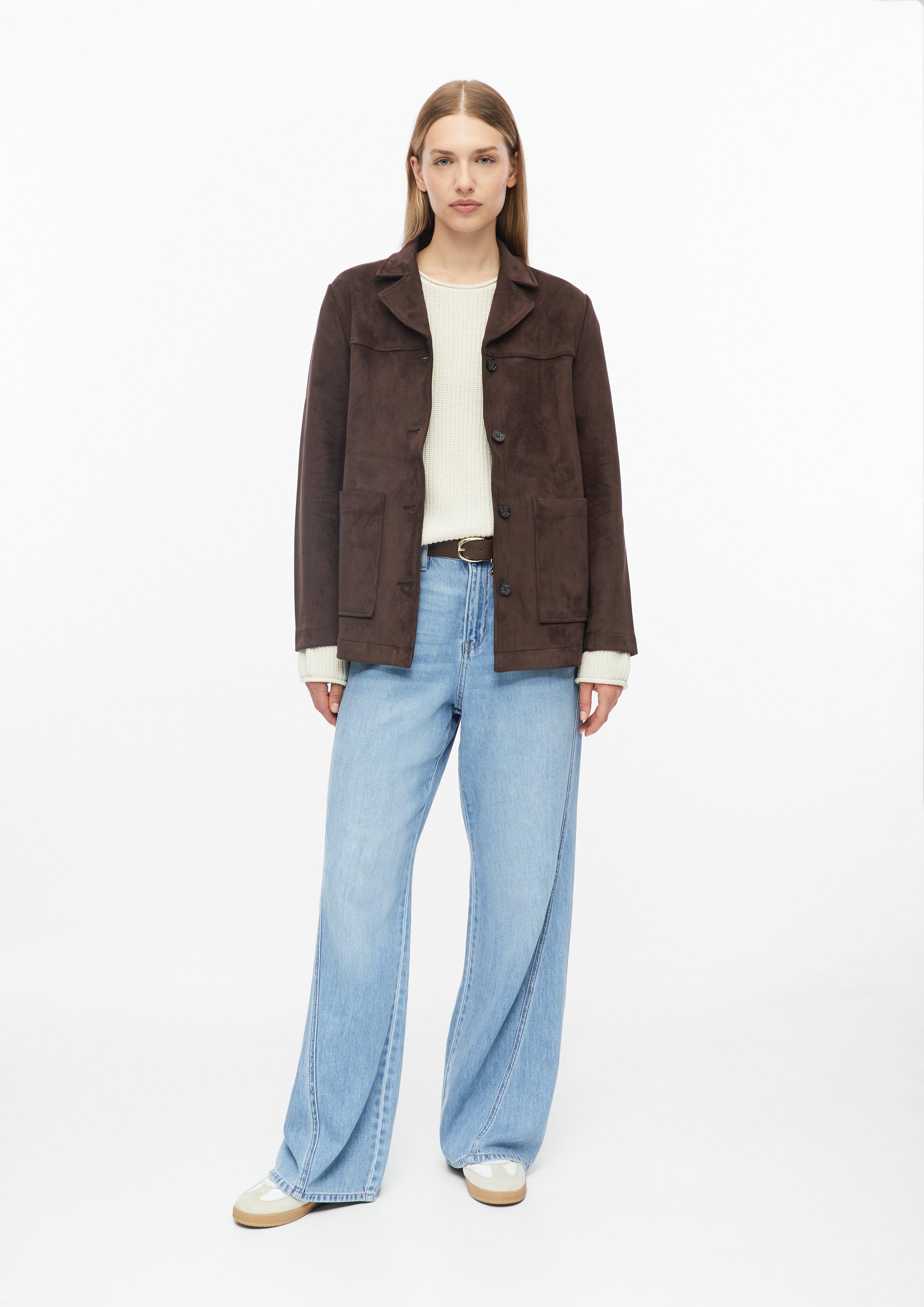 Dames Jasje met suède-look in bruin van s.Oliver