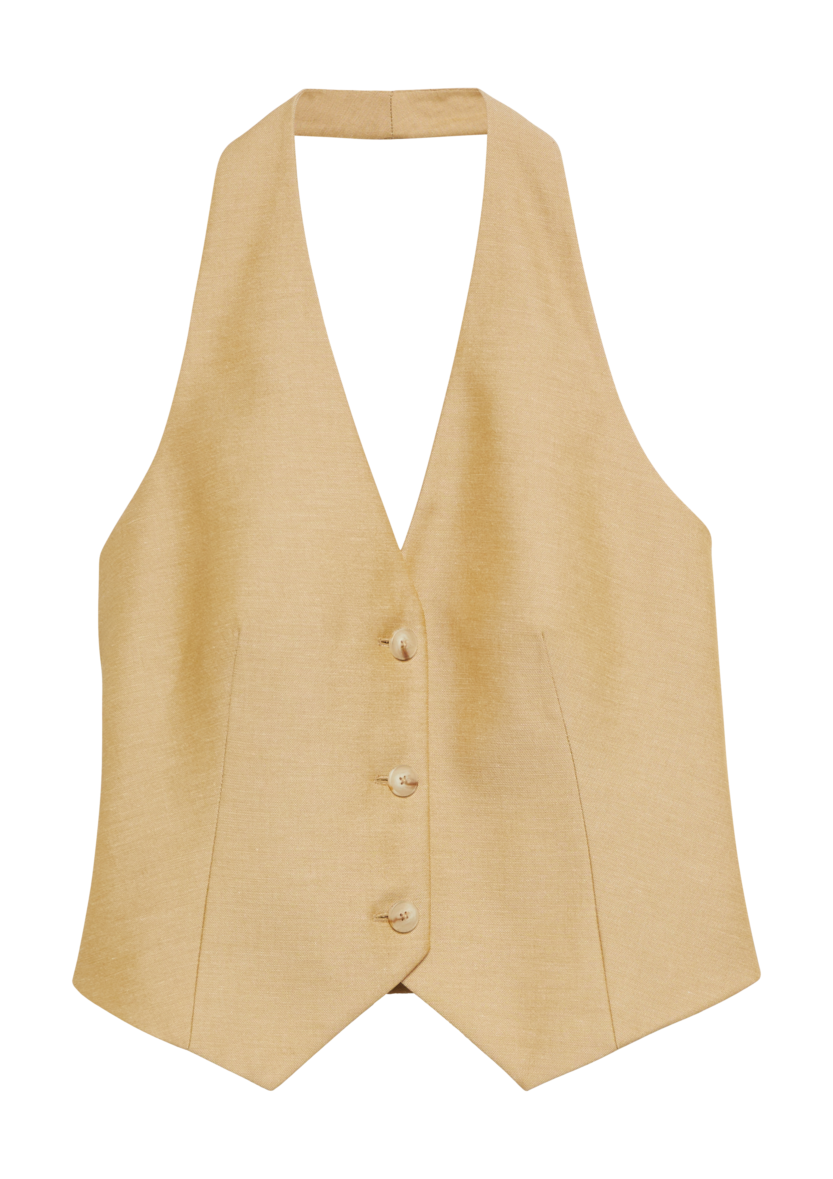 Halternek vest van linnenmix