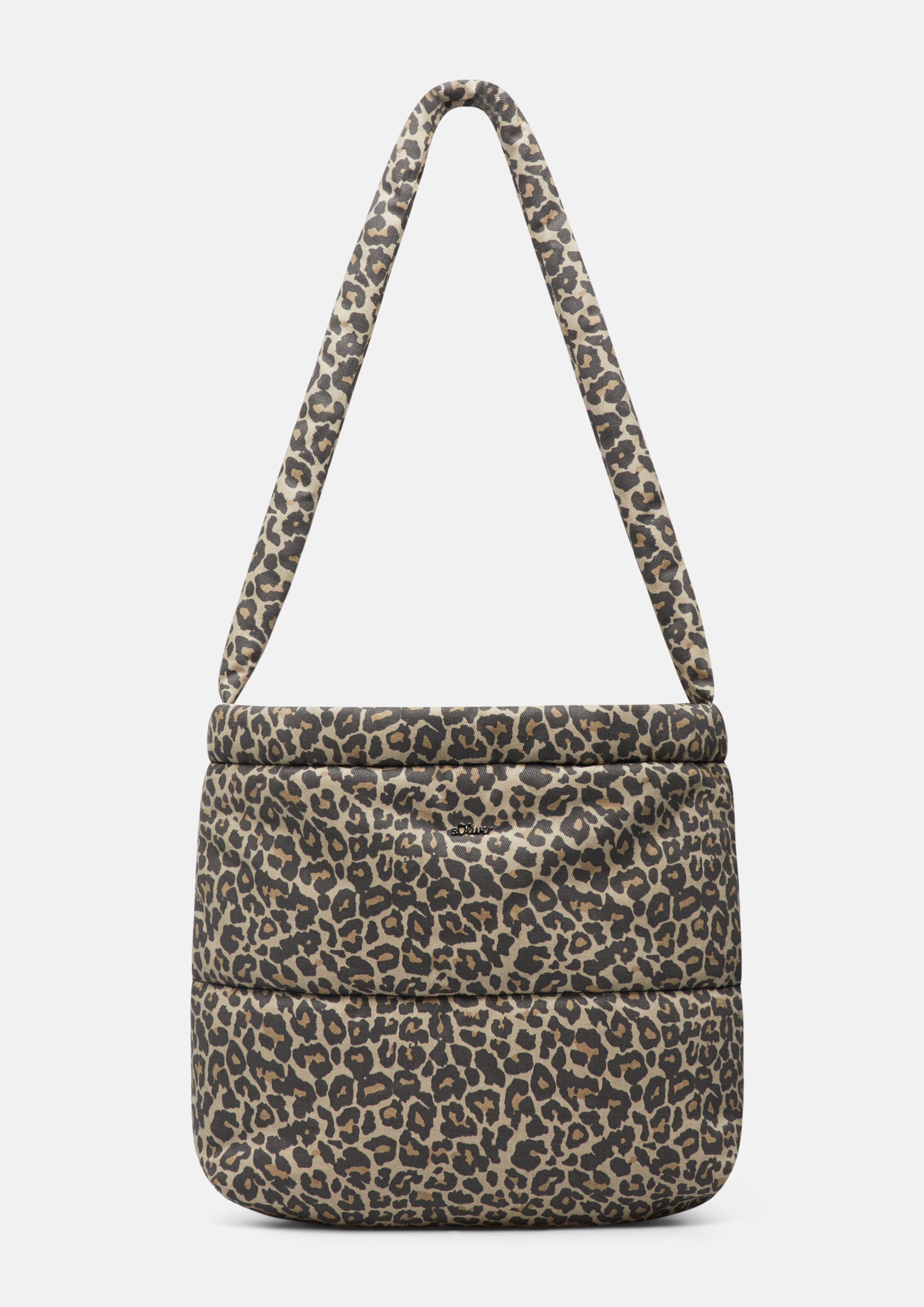Sac à motif animalier et fermeture magnétique en marron clair de s.Oliver