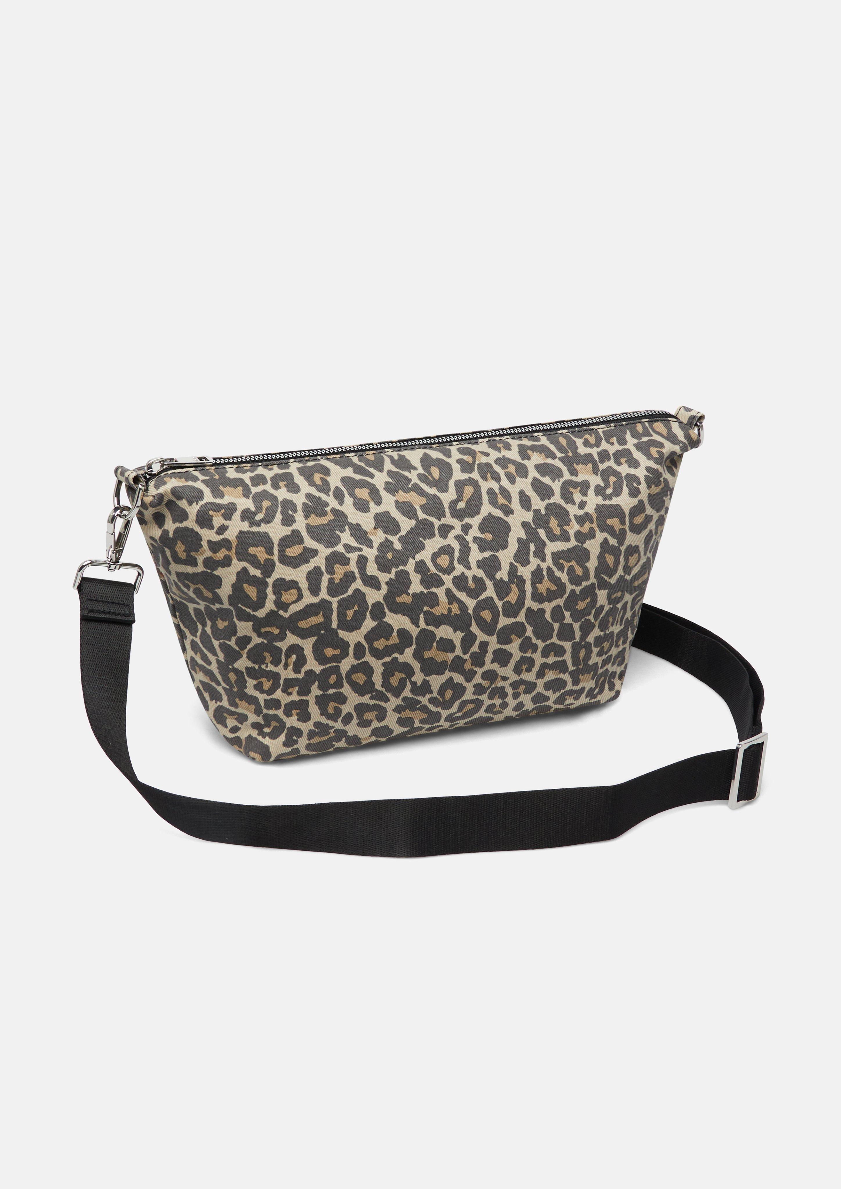 Femmes Sac à bandoulière à motif animalier et compartiment zippé en brun de s.Oliver